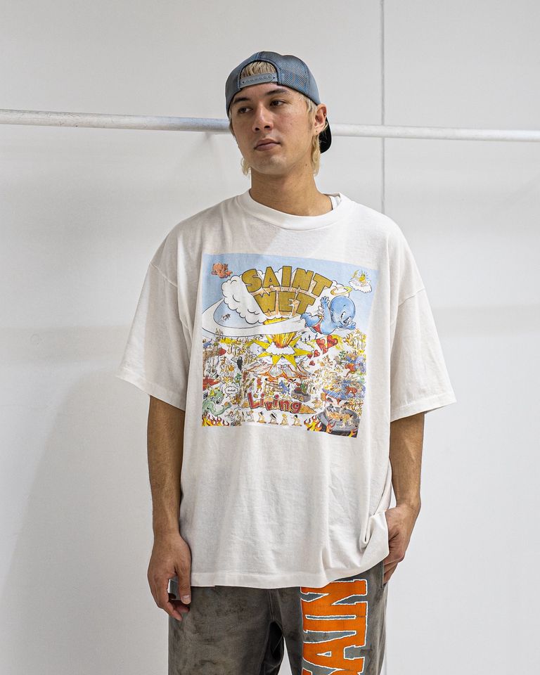 セント マイケル SS Tシャツ Saint Wet ホワイト 詳細画像 2