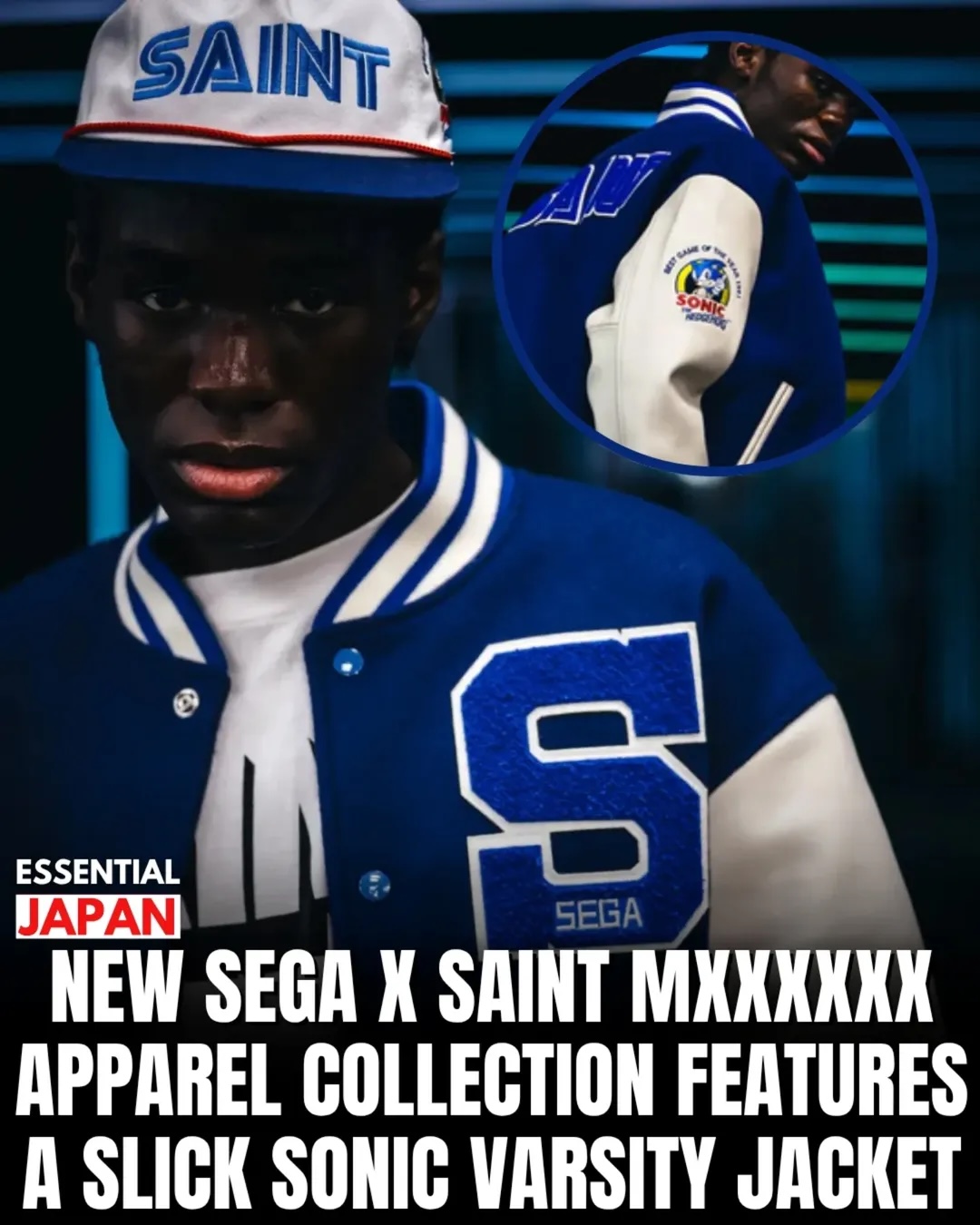 セント マイケル x セガ SG バーシティジャケット Saint Sega ブルー 画像 6