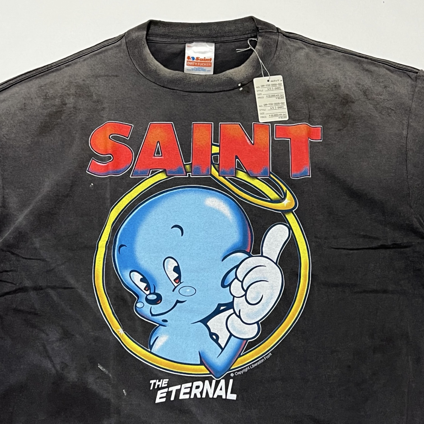 セント マイケル SS Tシャツ Pocket イレギュラー ブラック 画像 8