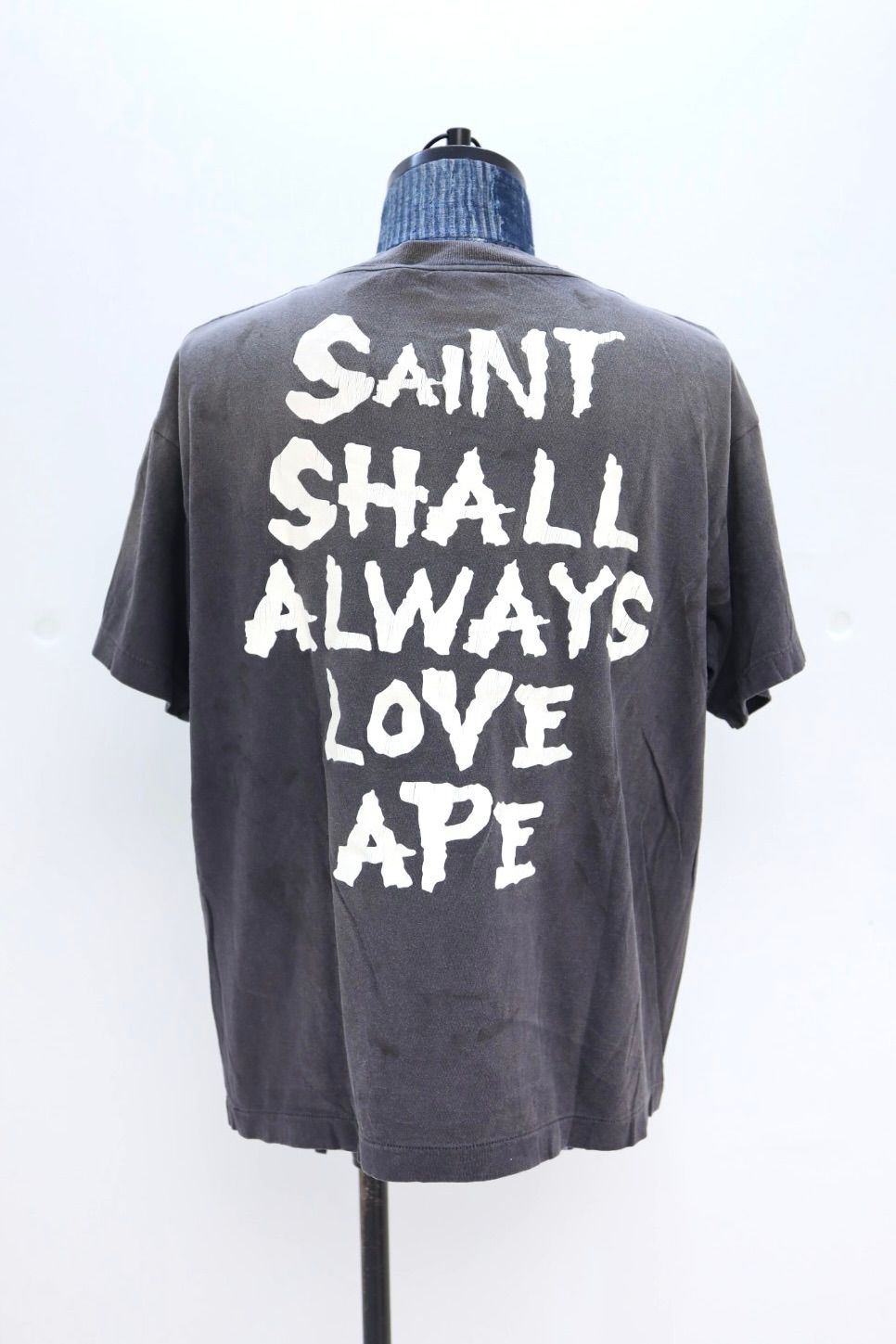 セント マイケル x ベイプ BAPE_SS Tシャツ Always Love ブラック 詳細画像 2