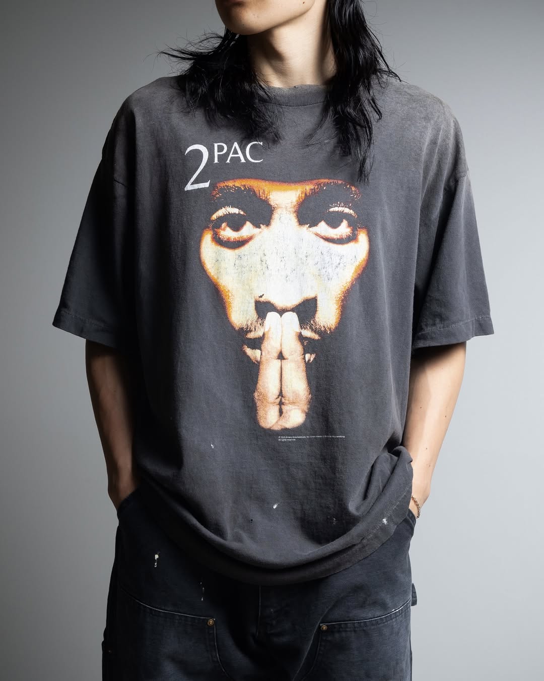 セント マイケル x トゥパック 2PC_SS Tシャツ 2PAC ブラック バリエーションB 詳細画像 1