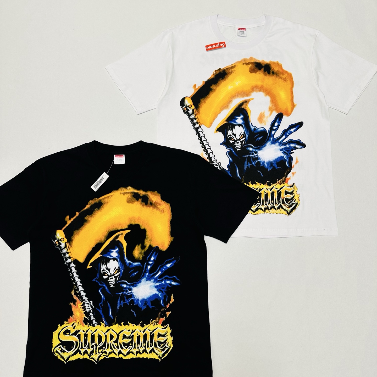 シュプリーム グリムリーパーTシャツ ブラック/ホワイト 詳細画像 1