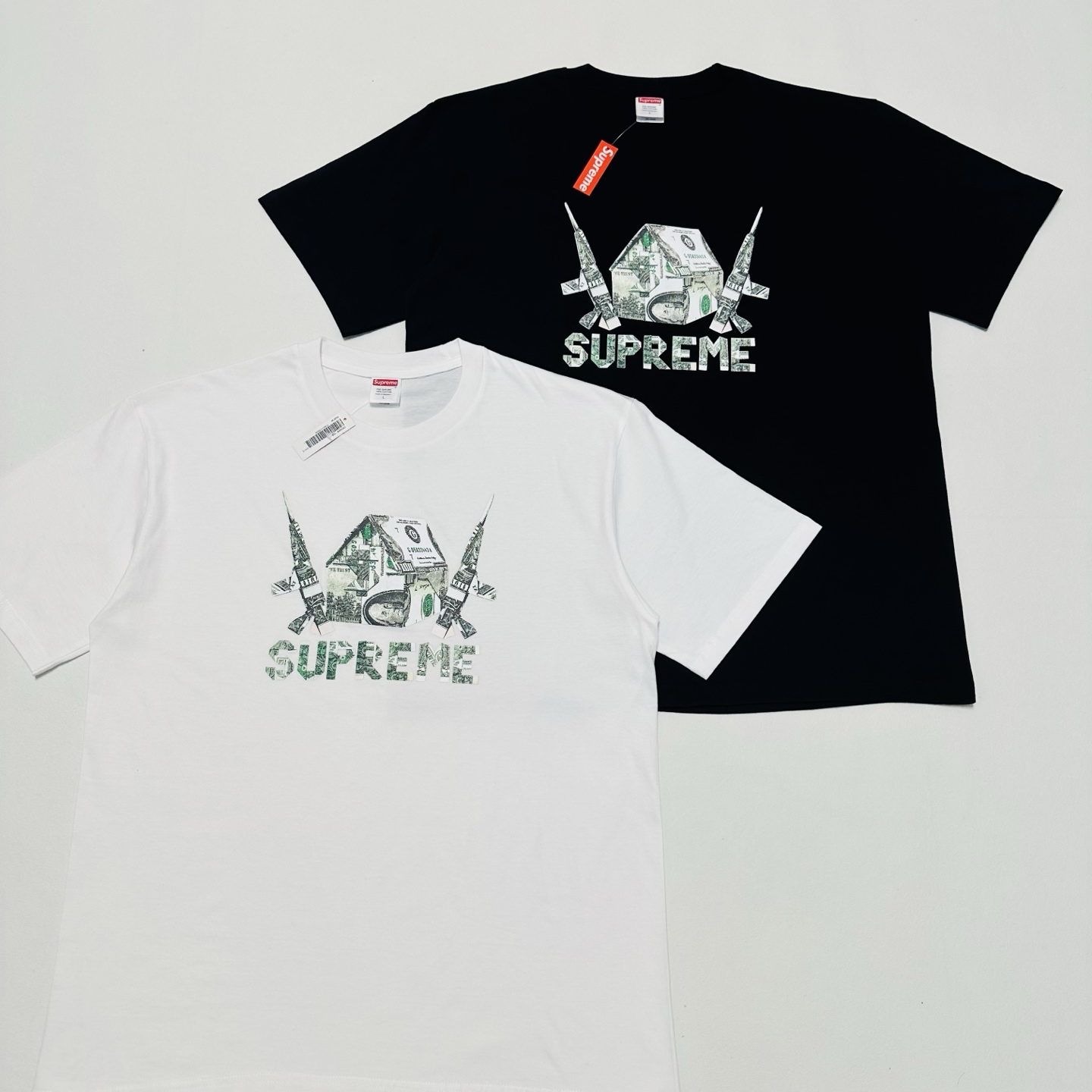 シュプリーム オリガミTシャツ ブラック/ホワイト 詳細画像 1