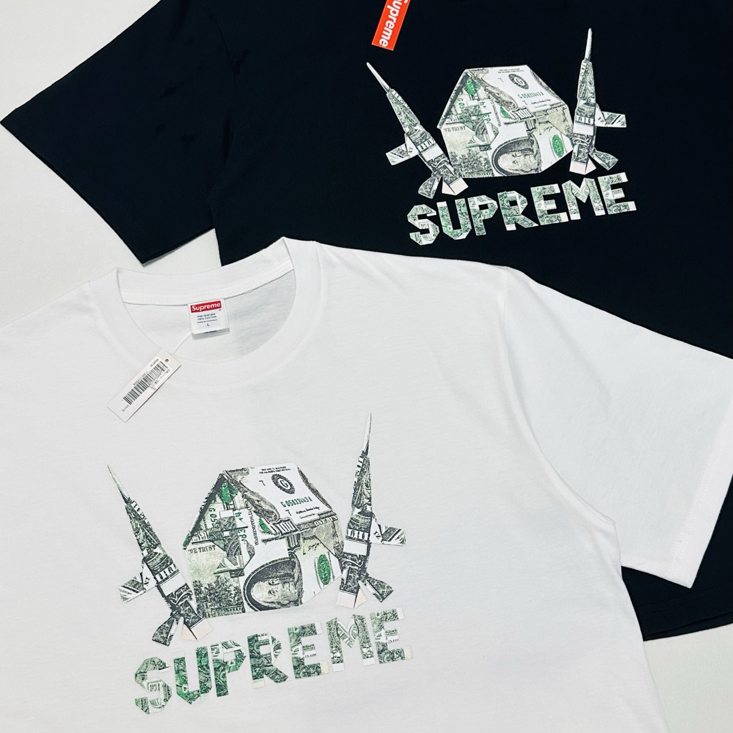 シュプリーム オリガミTシャツ ブラック/ホワイト 詳細画像 2