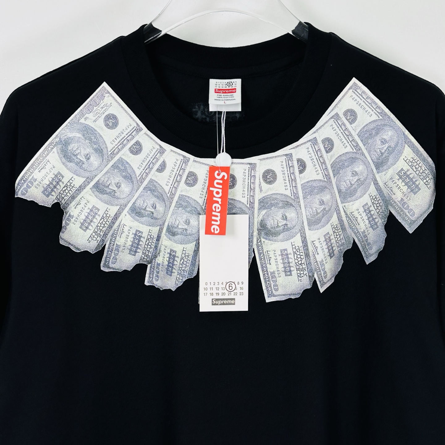 シュプリーム/エムエムシックス Money 半袖トップ ブラック 詳細画像 3