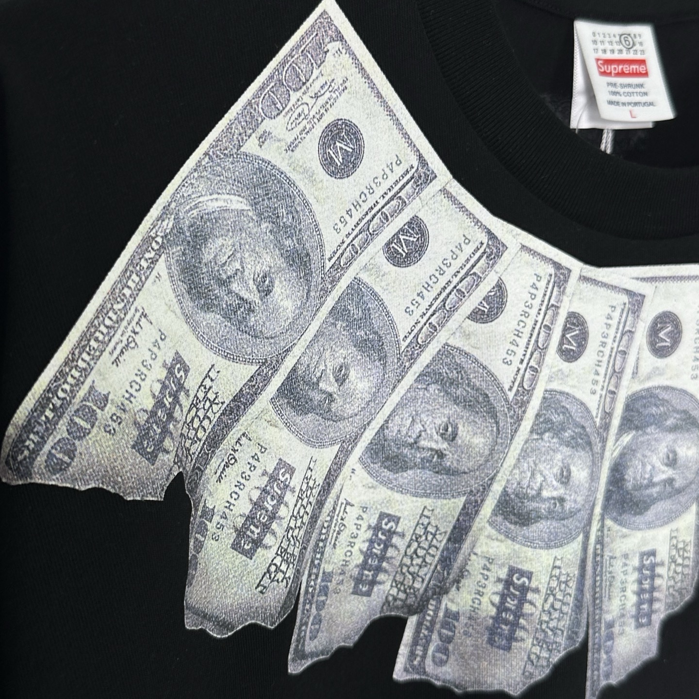 シュプリーム/エムエムシックス Money 半袖トップ ブラック 画像 5