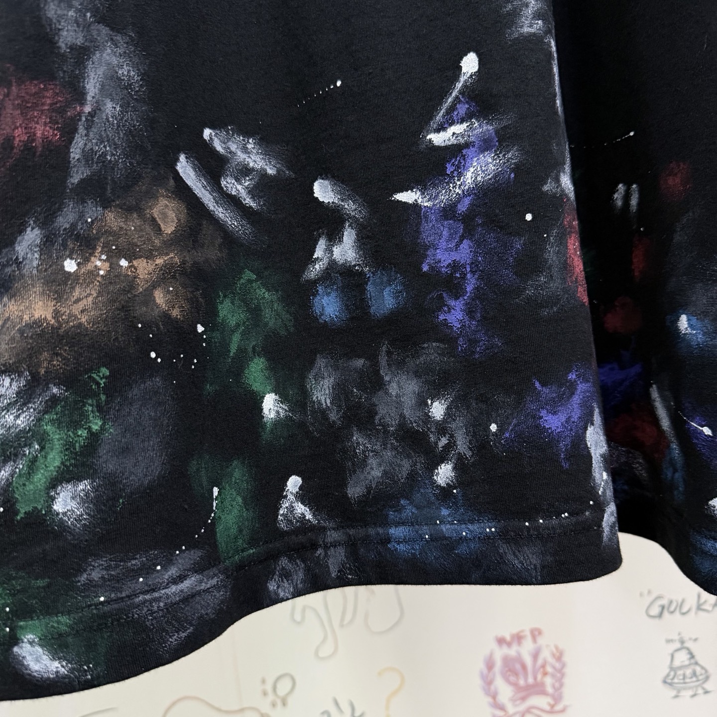 バレンシアガ ハンドペイント グラフィティTシャツ ブラック 画像 7