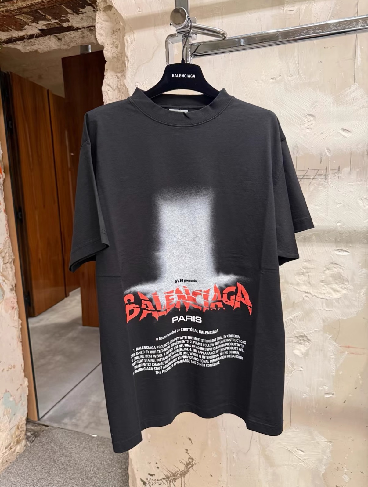 バレンシアガ Gate of God プリントTシャツ ブラック 画像 8