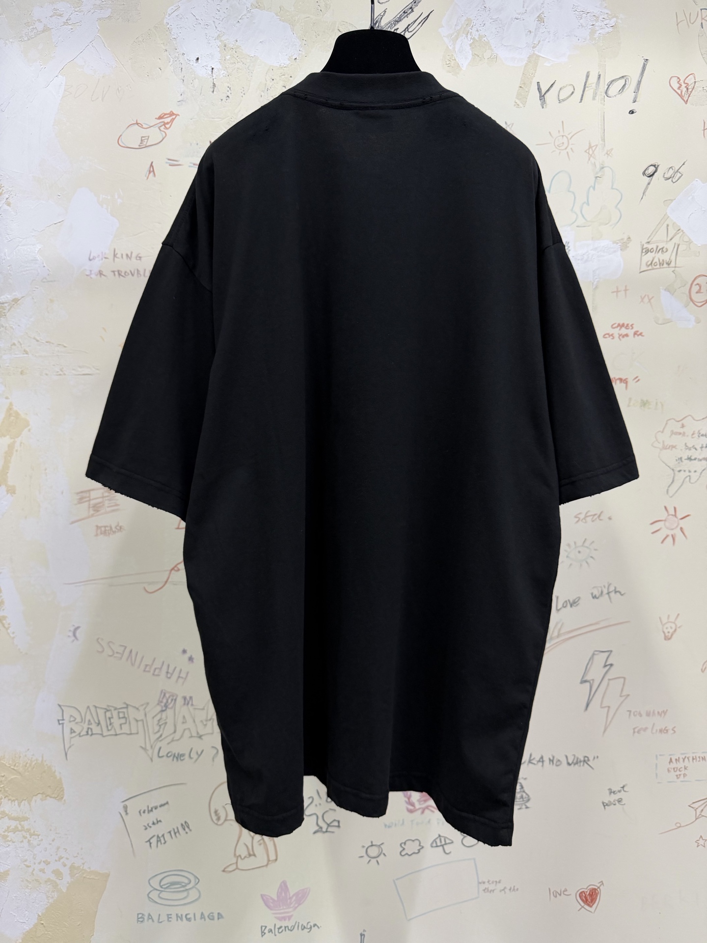 バレンシアガ レターテープ ロゴTシャツ ブラック 画像 8