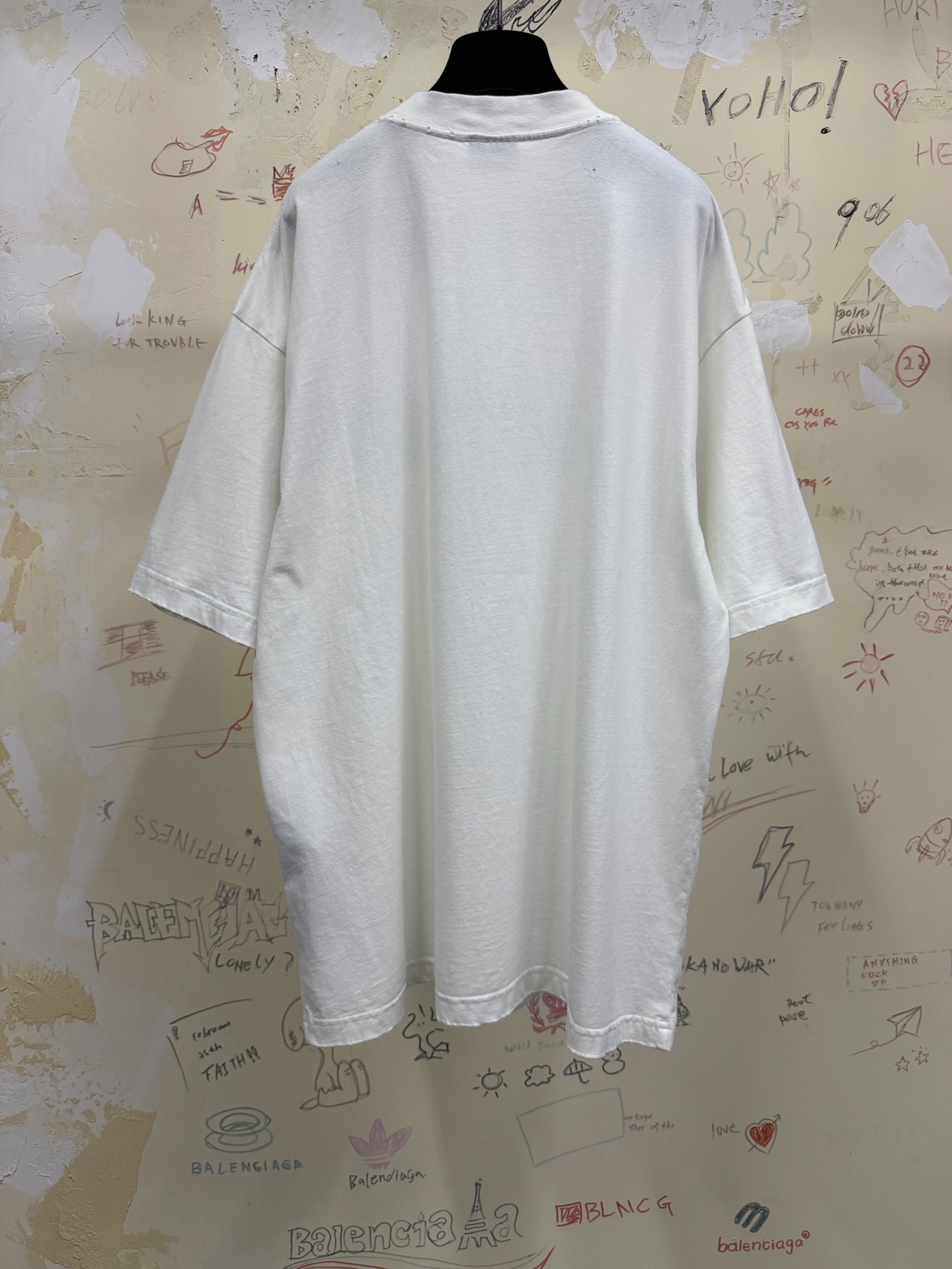 バレンシアガ レターテープ ロゴTシャツ ホワイト 画像 4