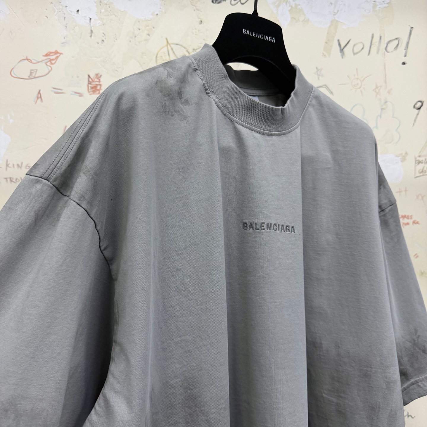 バレンシアガ 3B メルテッドロゴTシャツ グレー 画像 4