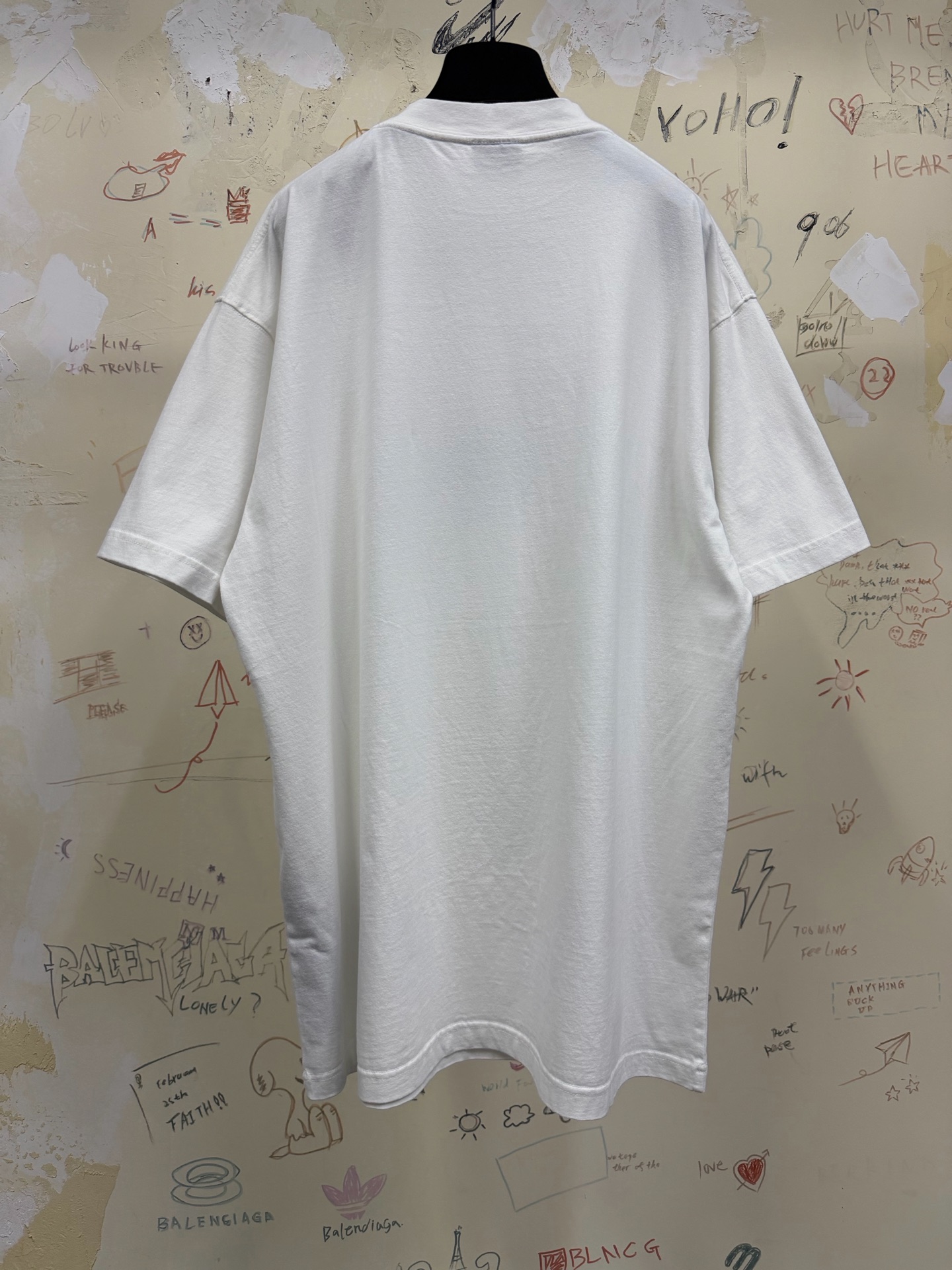 バレンシアガ 3B メルテッドロゴTシャツ ホワイト 詳細画像 2