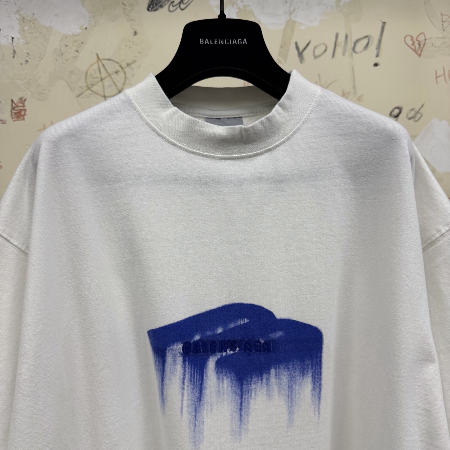 バレンシアガ 3B メルテッドロゴTシャツ ホワイト 詳細画像 3