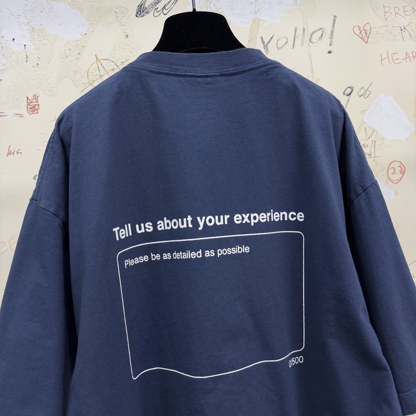 バレンシアガ スター刺繍 スローガンTシャツ ブルー 画像 6