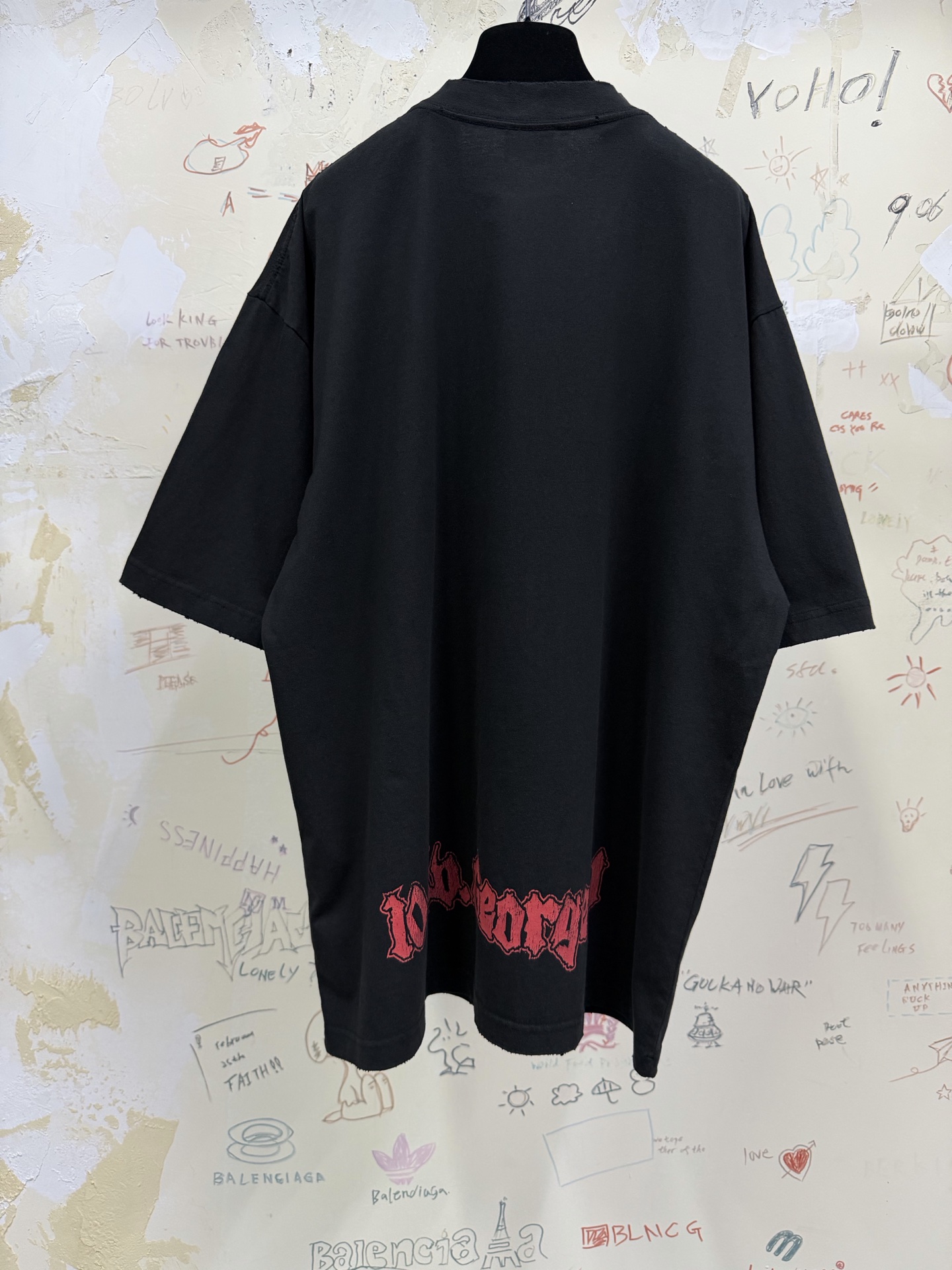 バレンシアガ ゴシックロック ロゴTシャツ ブラック 画像 7
