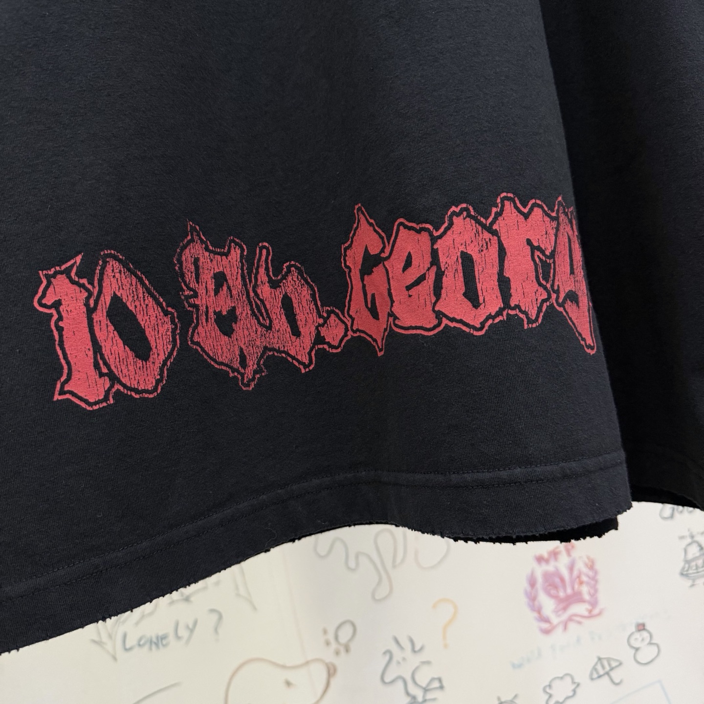 バレンシアガ ゴシックロック ロゴTシャツ ブラック 画像 8