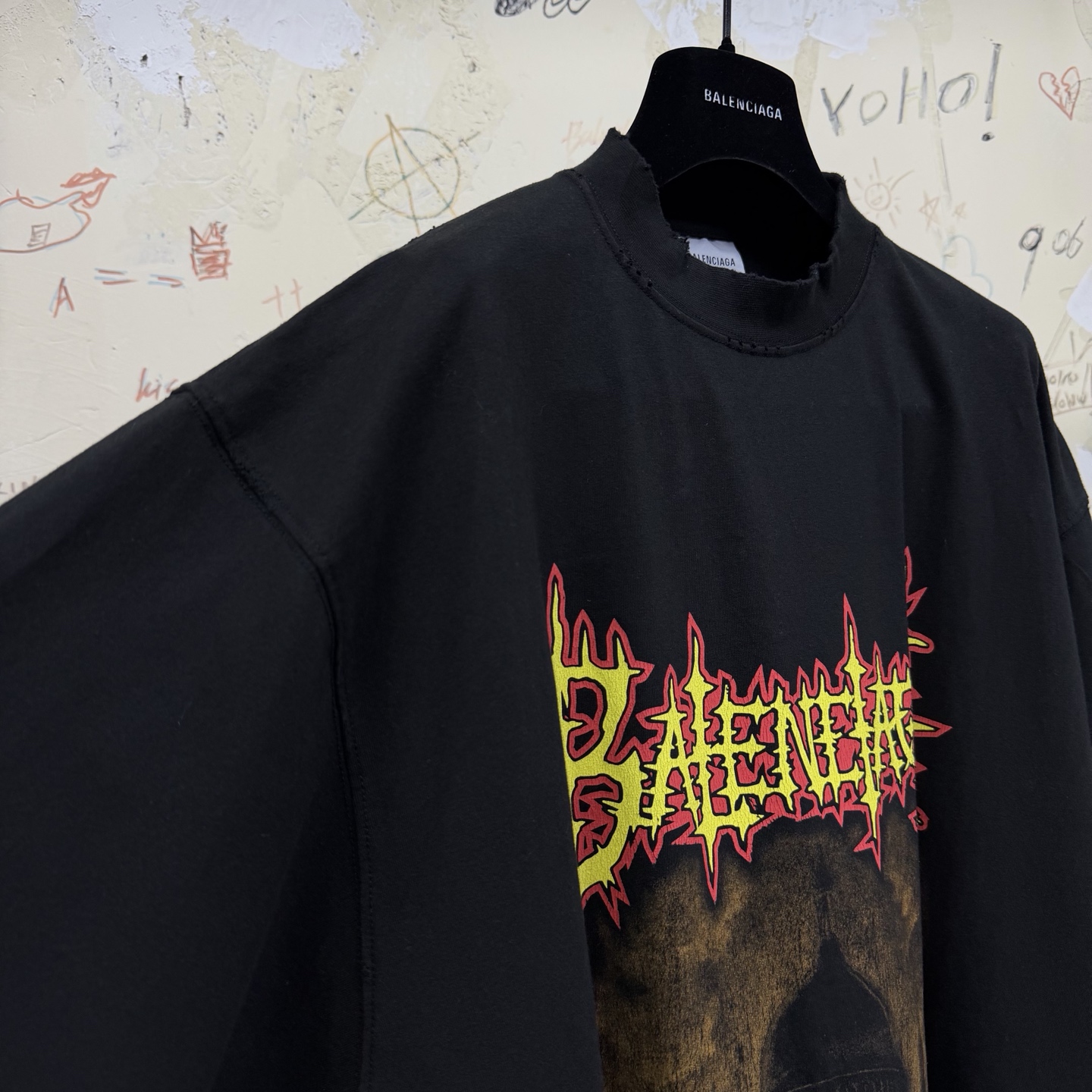 バレンシアガ フレイムキャッスルTシャツ ブラック 詳細画像 2