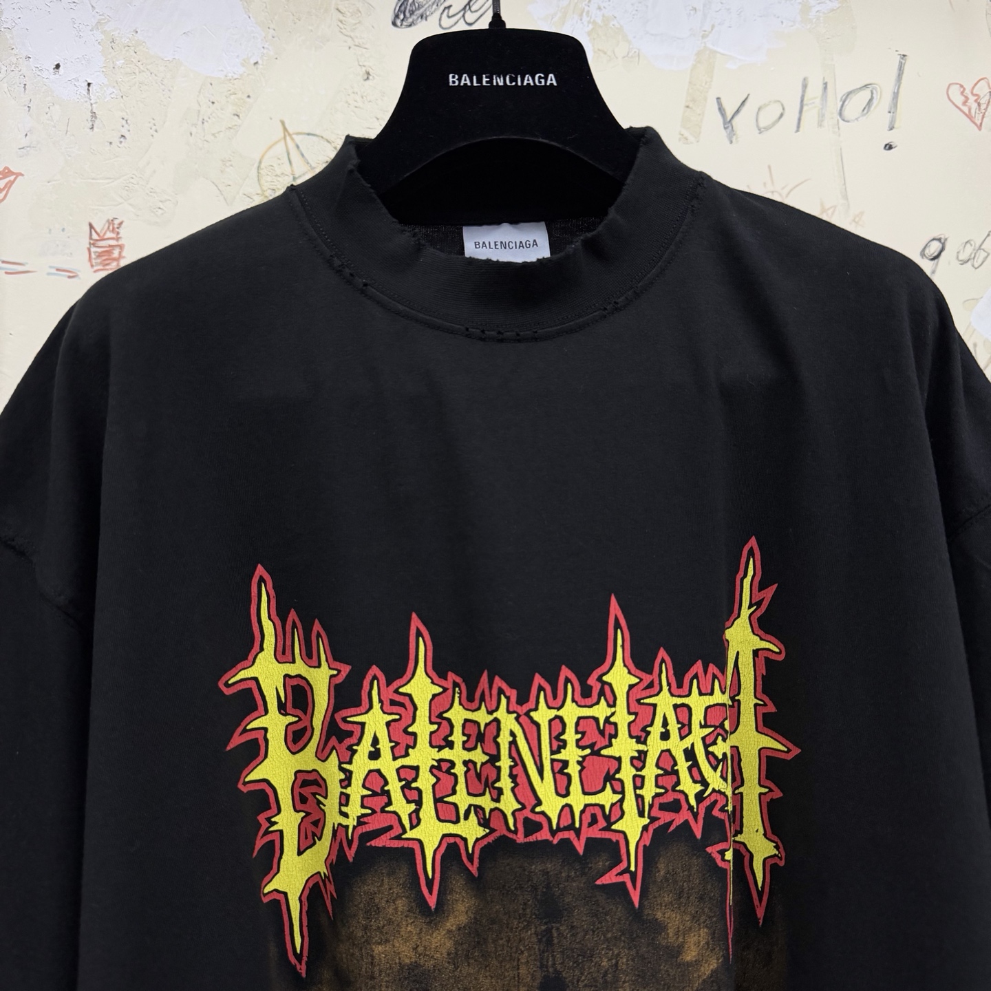 バレンシアガ フレイムキャッスルTシャツ ブラック 詳細画像 3