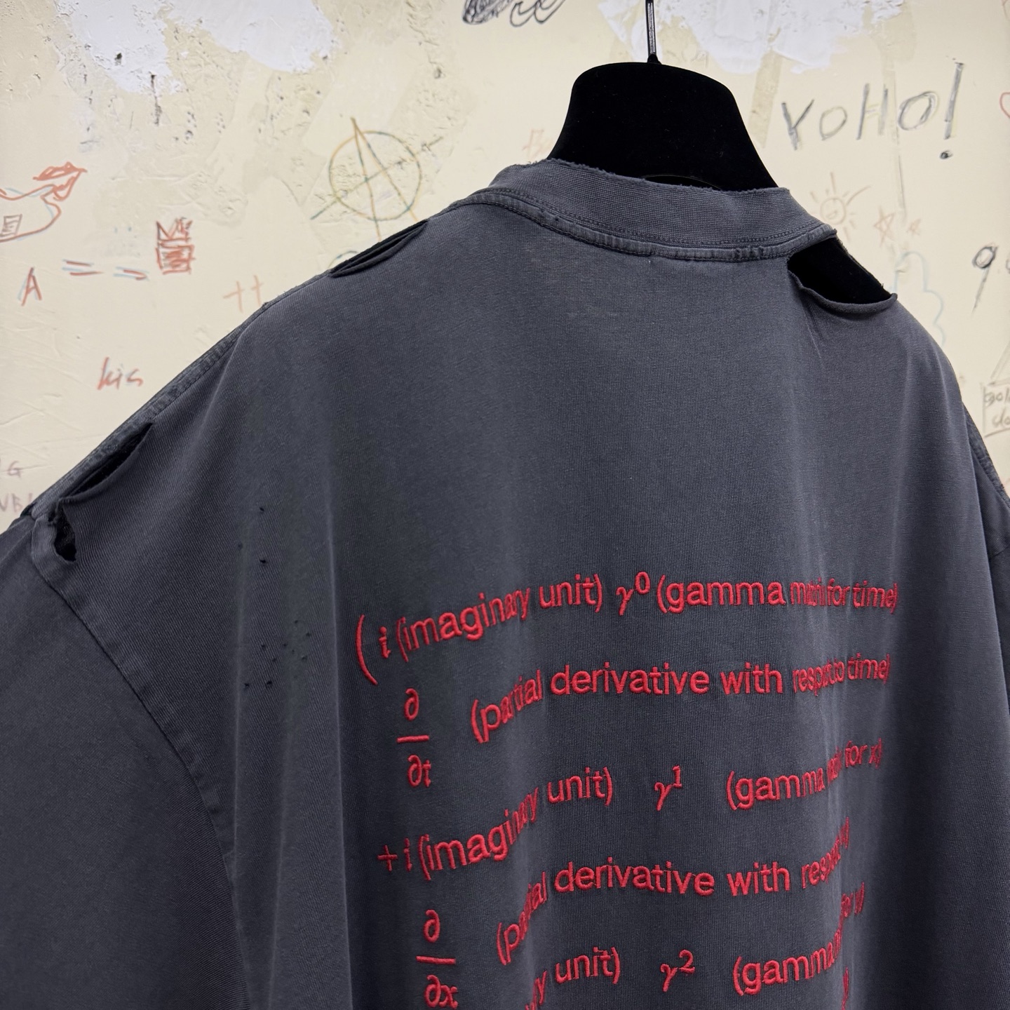 バレンシアガ バレンタイン ディラック方程式Tシャツ グレー 画像 8