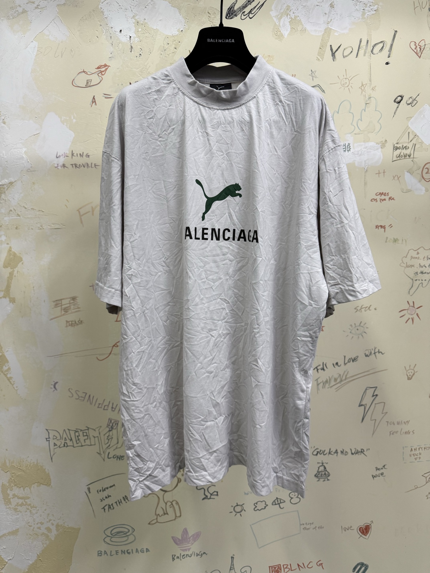 バレンシアガ x プーマ ロゴTシャツ ウォッシュドチャコール 画像 8