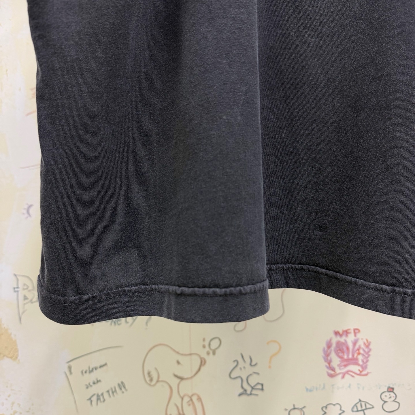 バレンシアガ クレヨン リングロゴTシャツ ウォッシュドブラック 画像 5