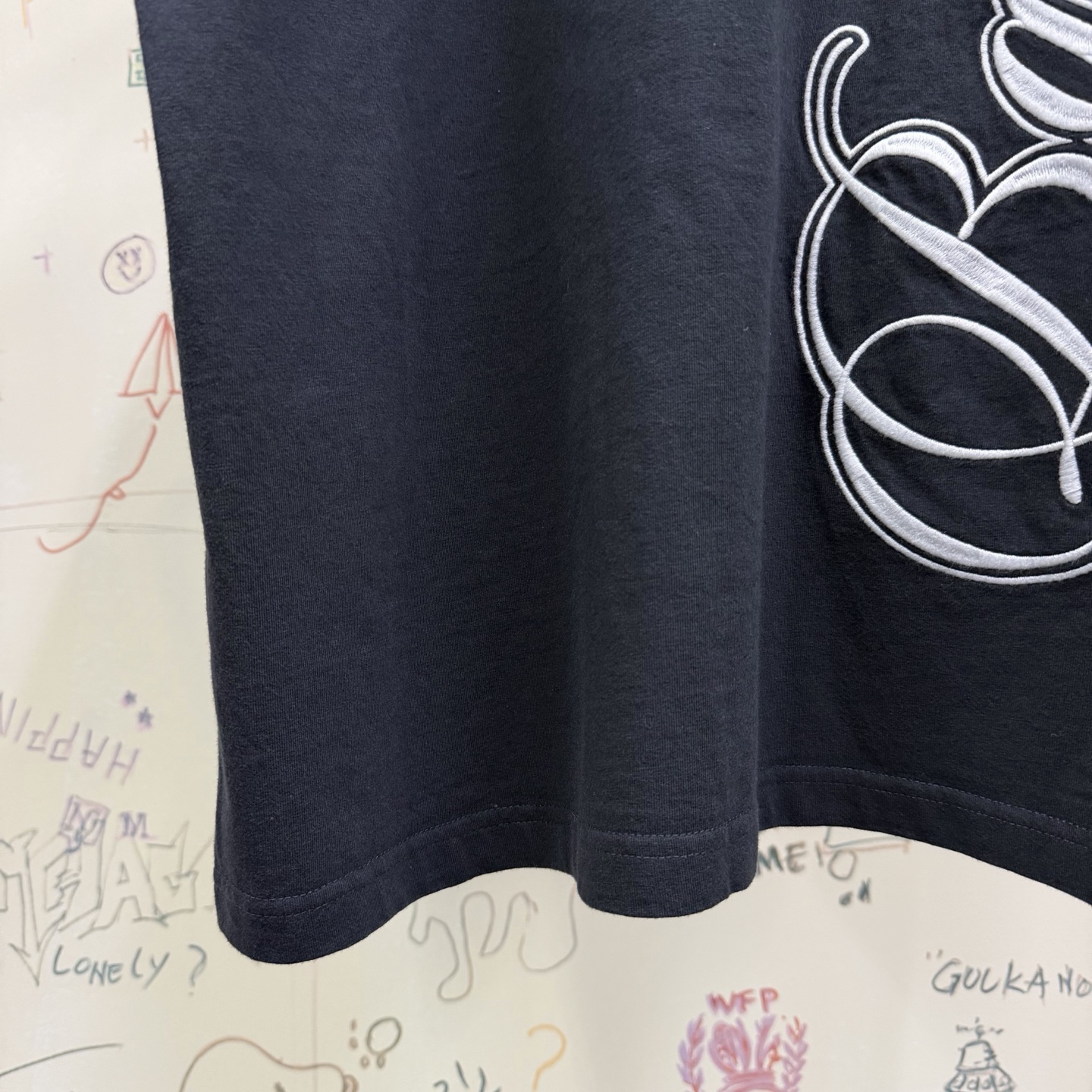 バレンシアガ スクリプトロゴTシャツ ウォッシュドブラック 画像 5
