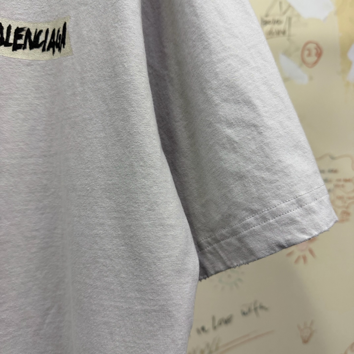 バレンシアガ マスキングテープ ロゴTシャツ グレー 画像 5