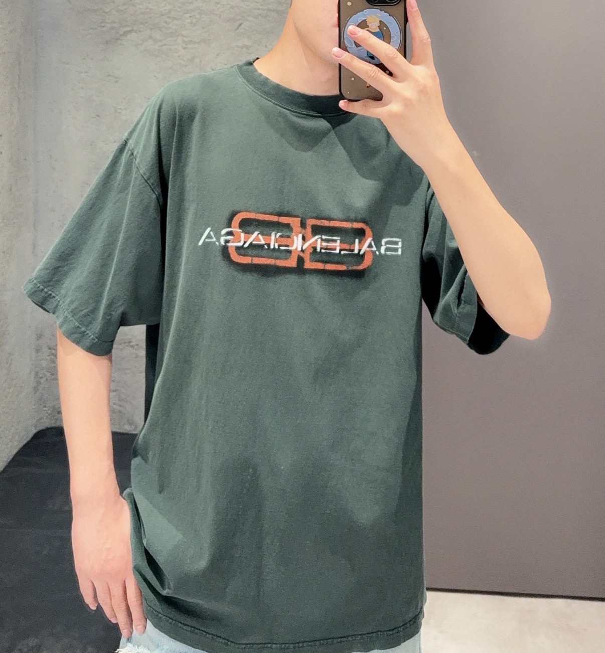 バレンシアガ BBロゴ ヴィンテージTシャツ グリーン 画像 6