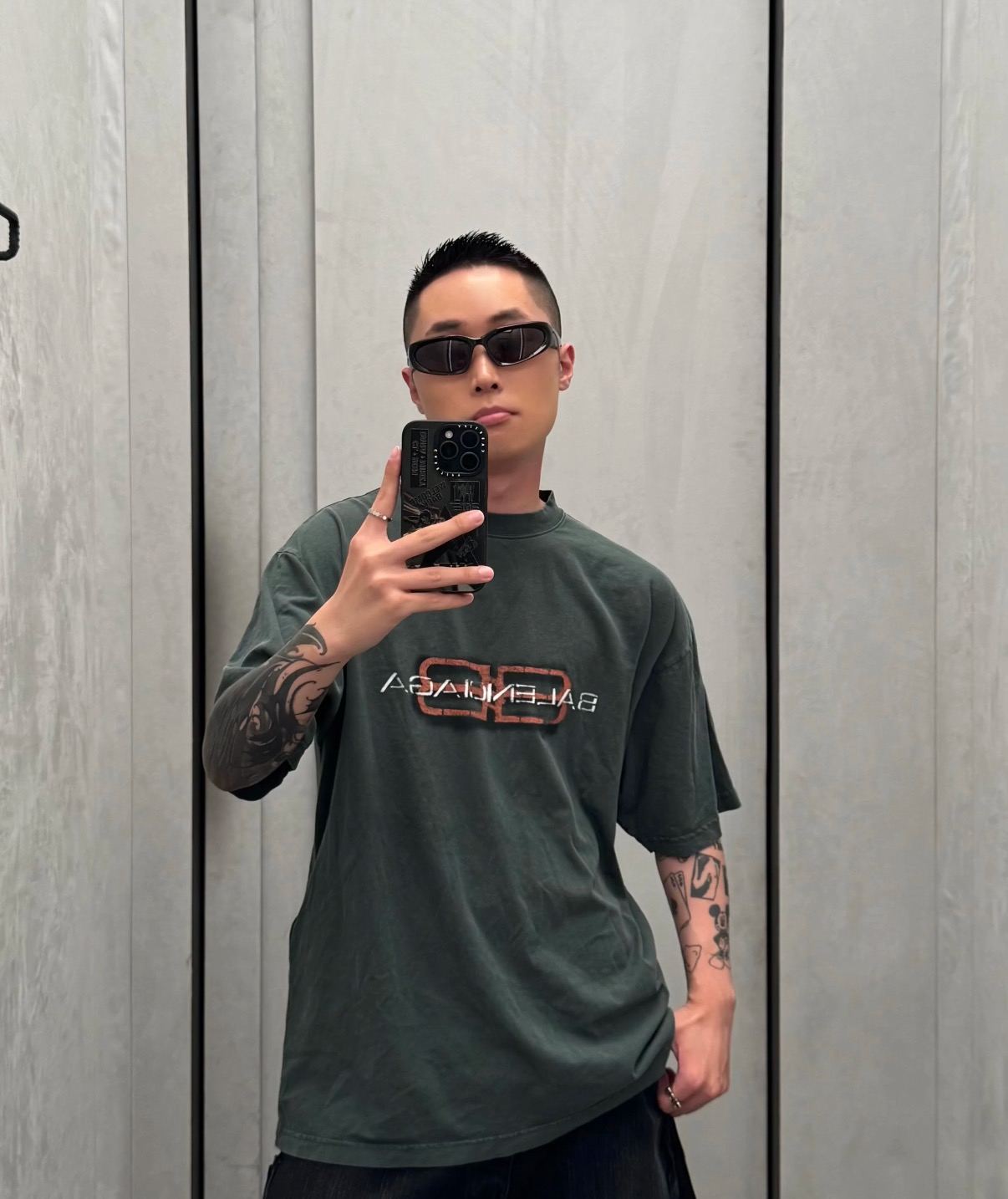 バレンシアガ BBロゴ ヴィンテージTシャツ グリーン 画像 7