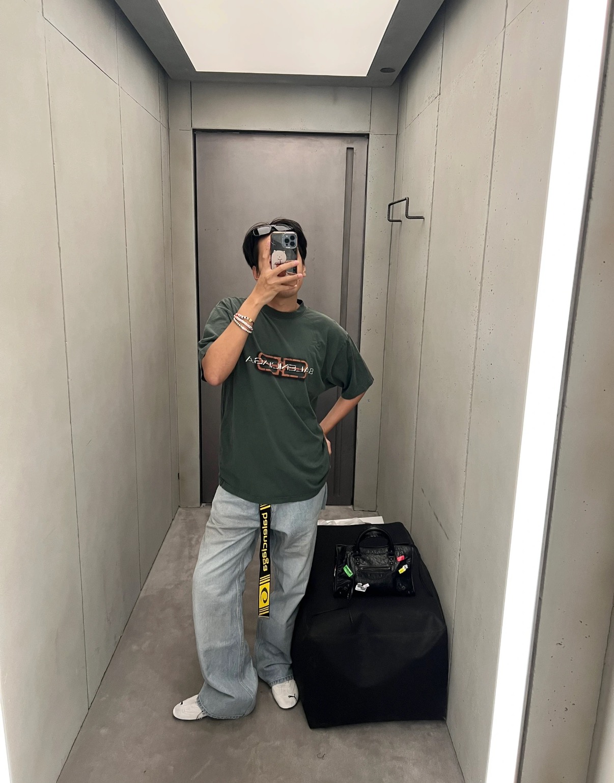 バレンシアガ BBロゴ ヴィンテージTシャツ グリーン 画像 8