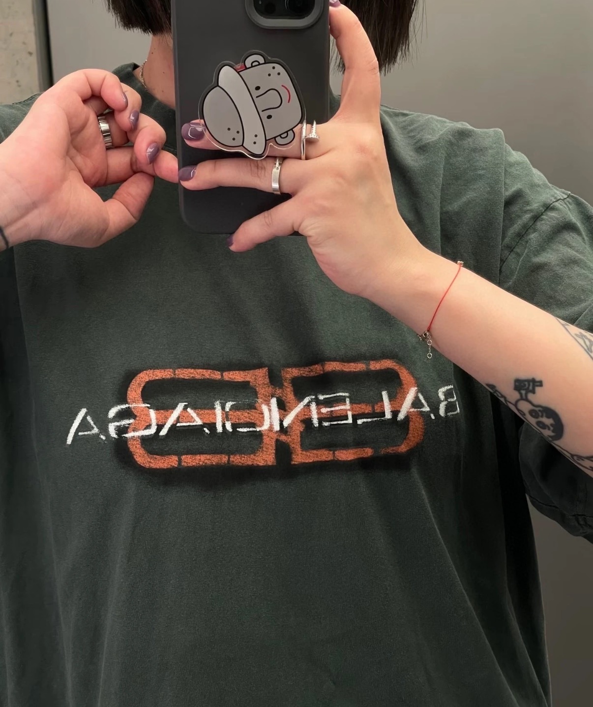 バレンシアガ BBロゴ ヴィンテージTシャツ グリーン 画像 9