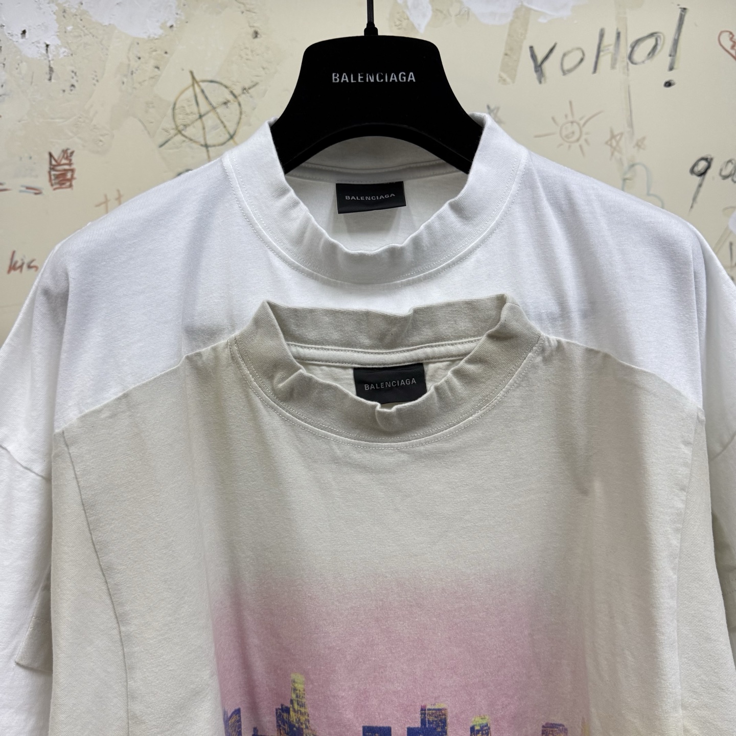 バレンシアガ ロサンゼルス レイヤードTシャツ ホワイト 詳細画像 3
