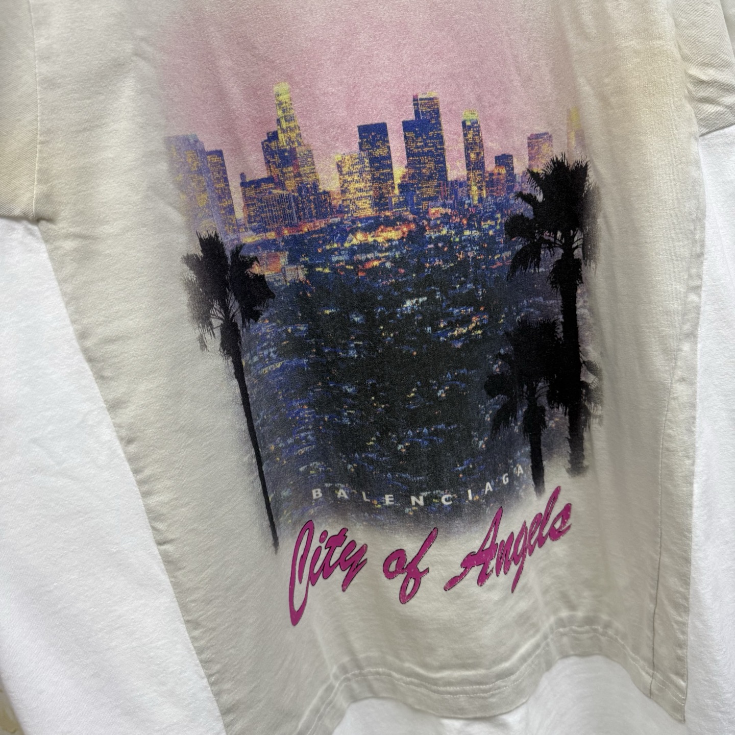 バレンシアガ ロサンゼルス レイヤードTシャツ ホワイト 画像 4