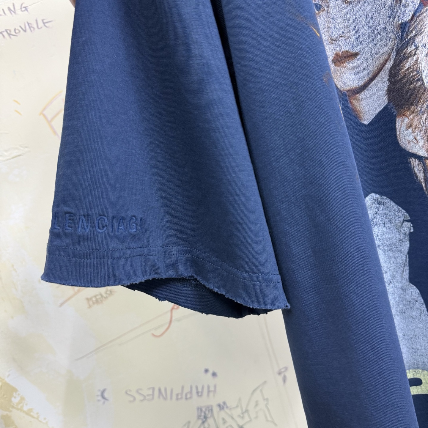 バレンシアガ PPKrit アンバサダー ポートレートTシャツ ブルー 詳細画像 3