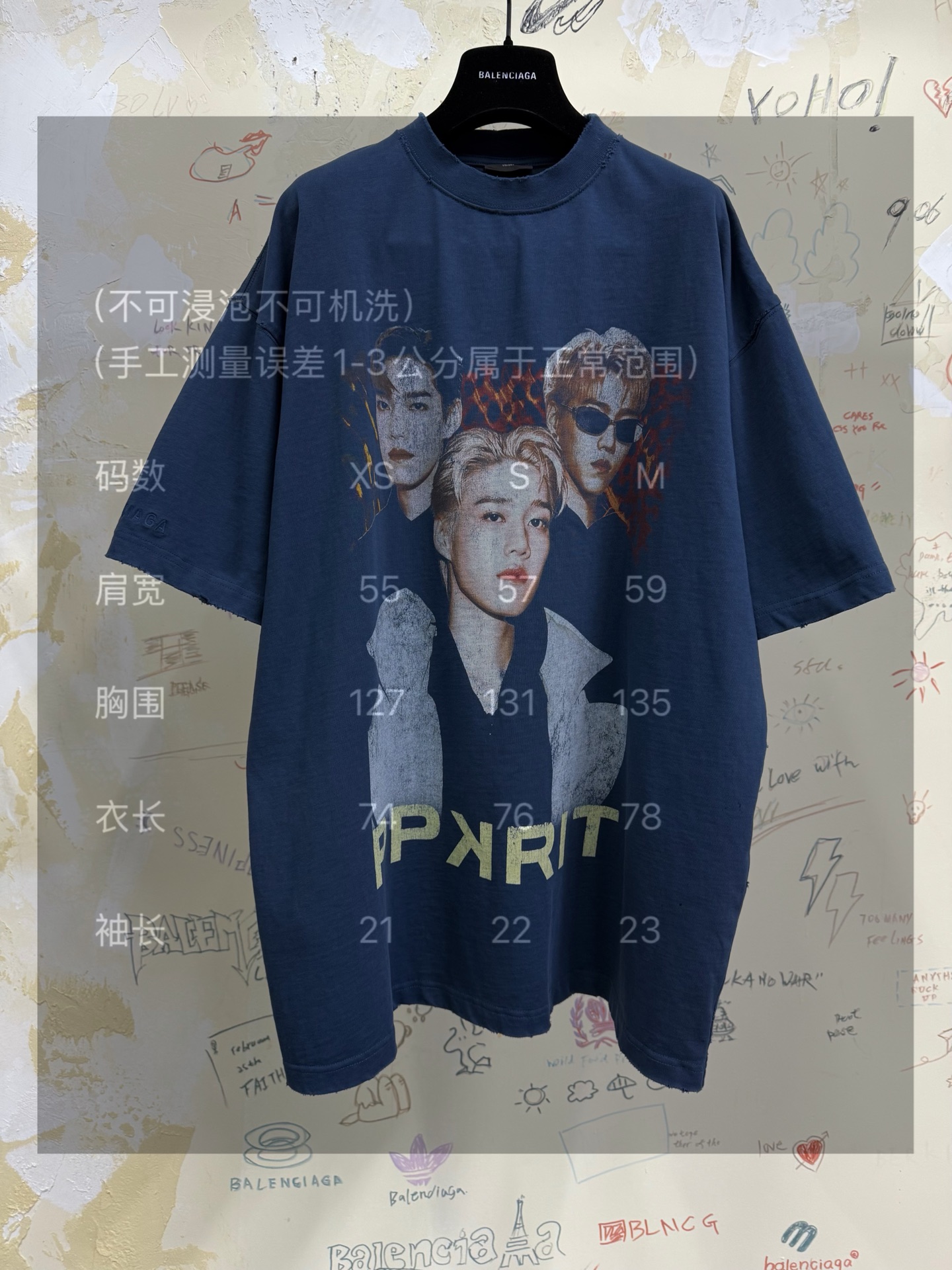 バレンシアガ PPKrit アンバサダー ポートレートTシャツ ブルー 画像 9