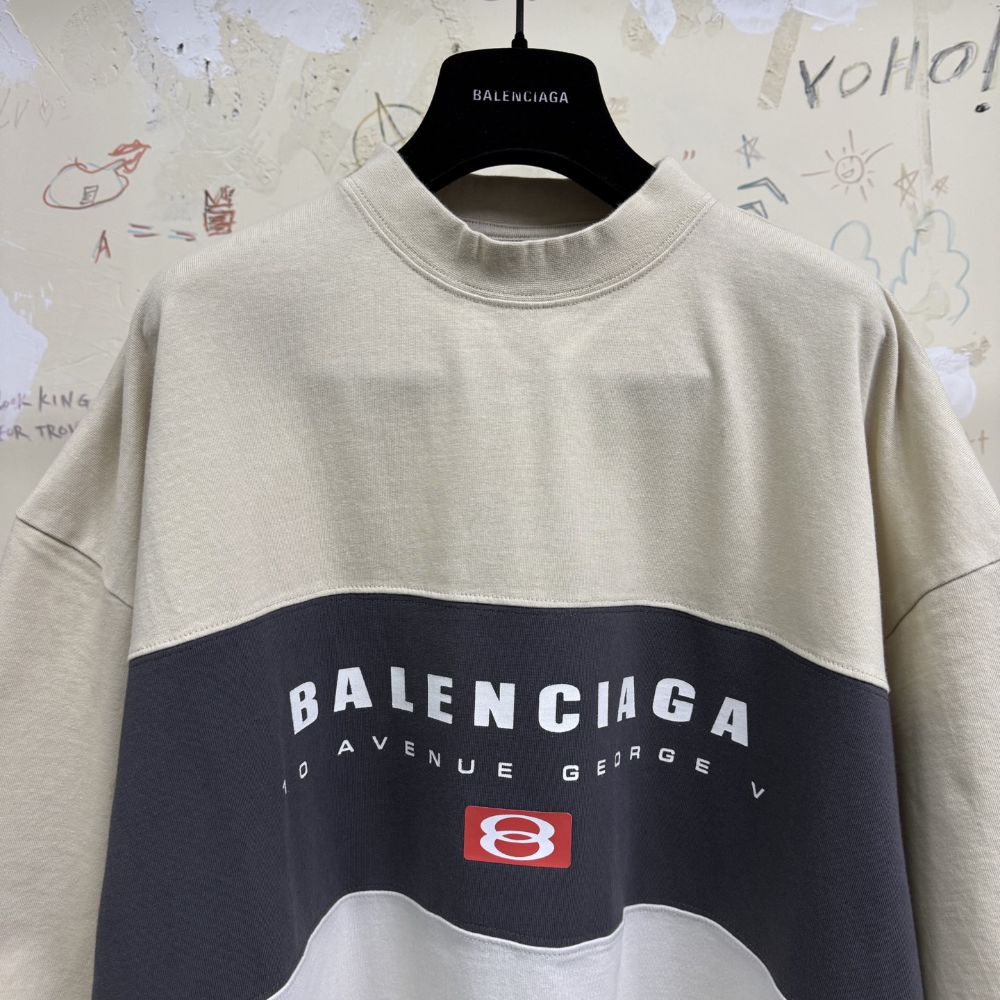 バレンシアガ ダブルリング トリコロールTシャツ ホワイト 詳細画像 2
