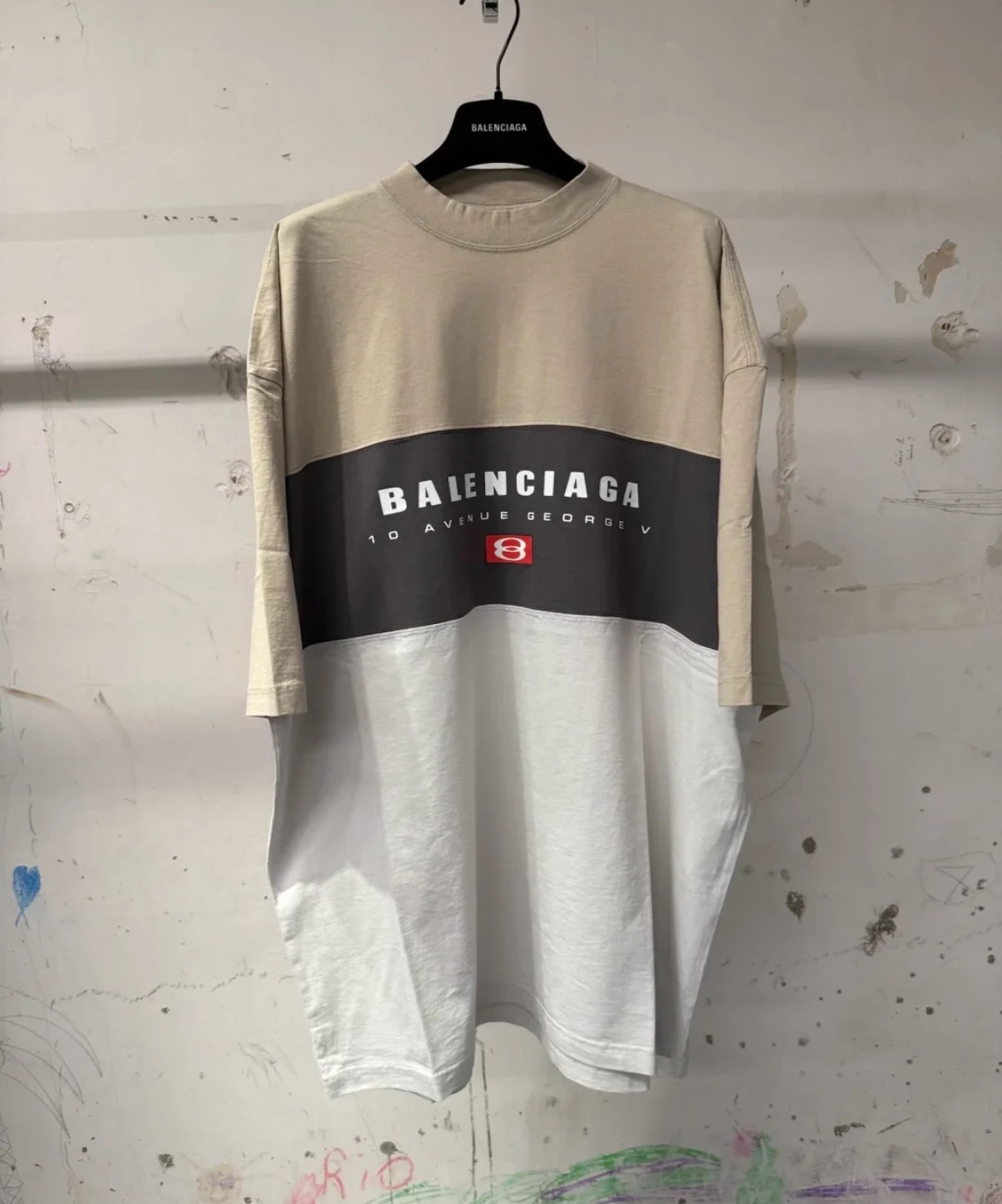 バレンシアガ ダブルリング トリコロールTシャツ ホワイト 画像 6