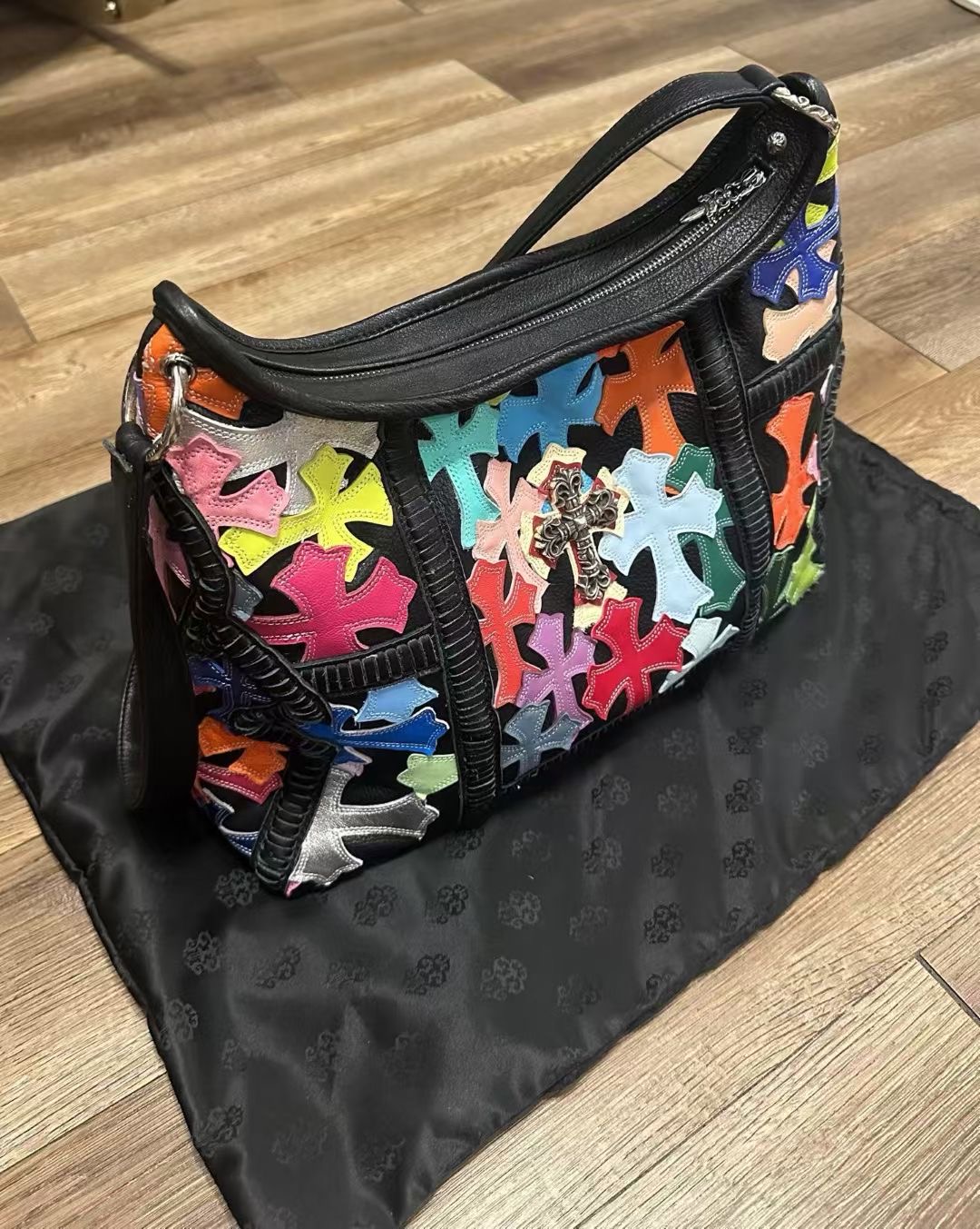 クロムハーツ マルチカラー クロス Patch Crescent ショルダー バッグ 詳細画像 2