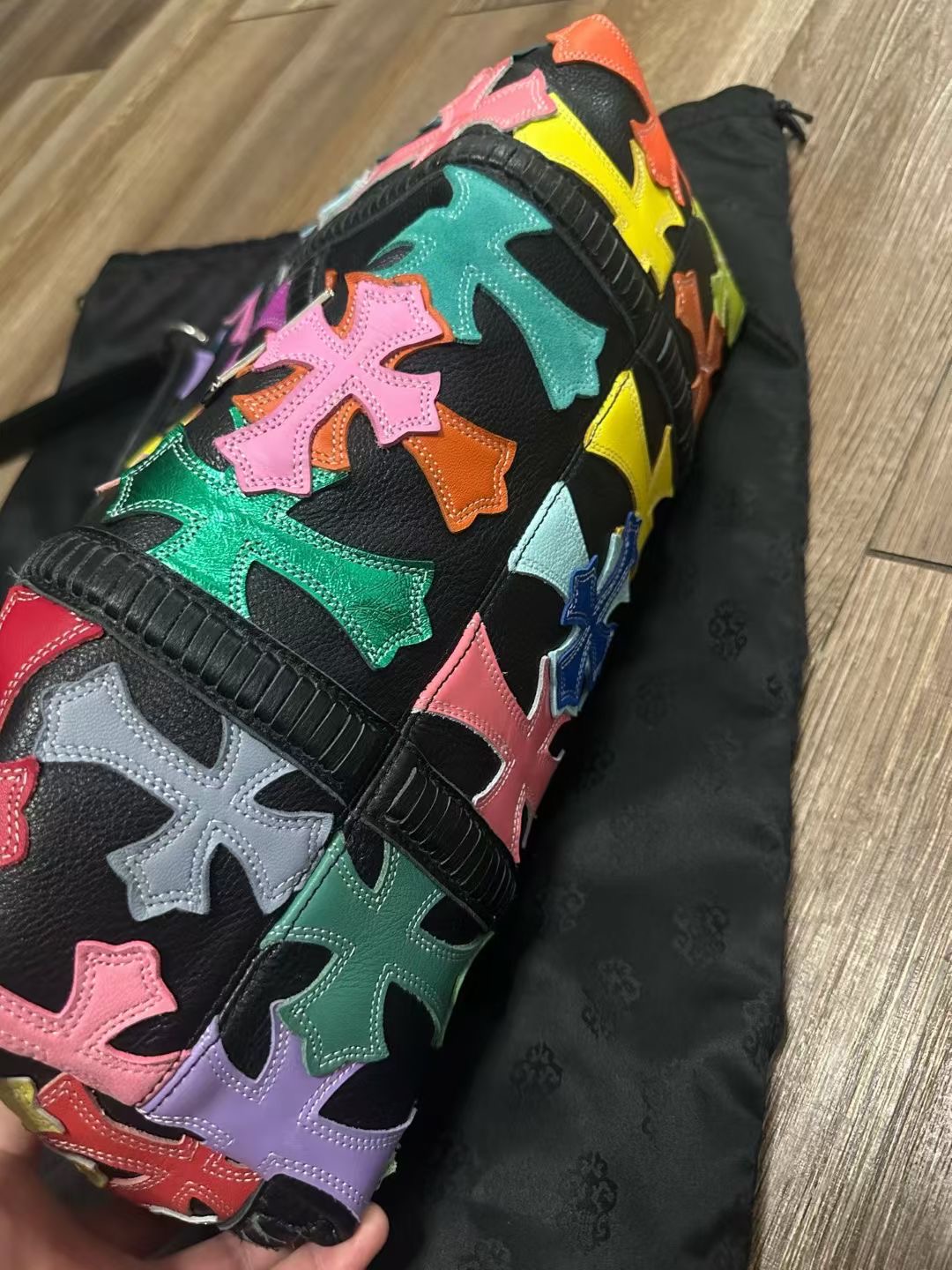 クロムハーツ マルチカラー クロス Patch Crescent ショルダー バッグ 画像 5