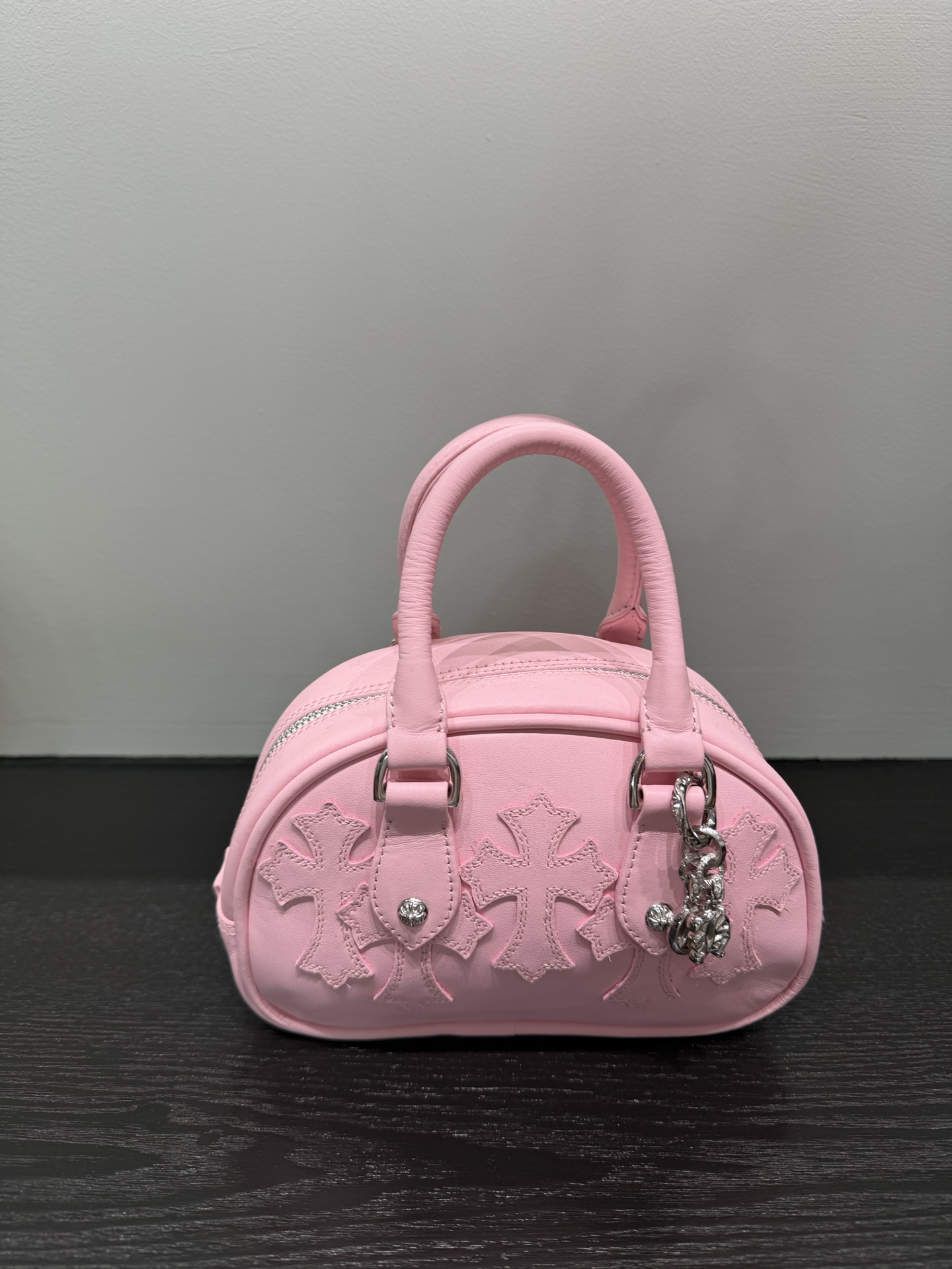 クロムハーツ ホワイト クロス Dome ミニ Handbag Side Zip 画像 4
