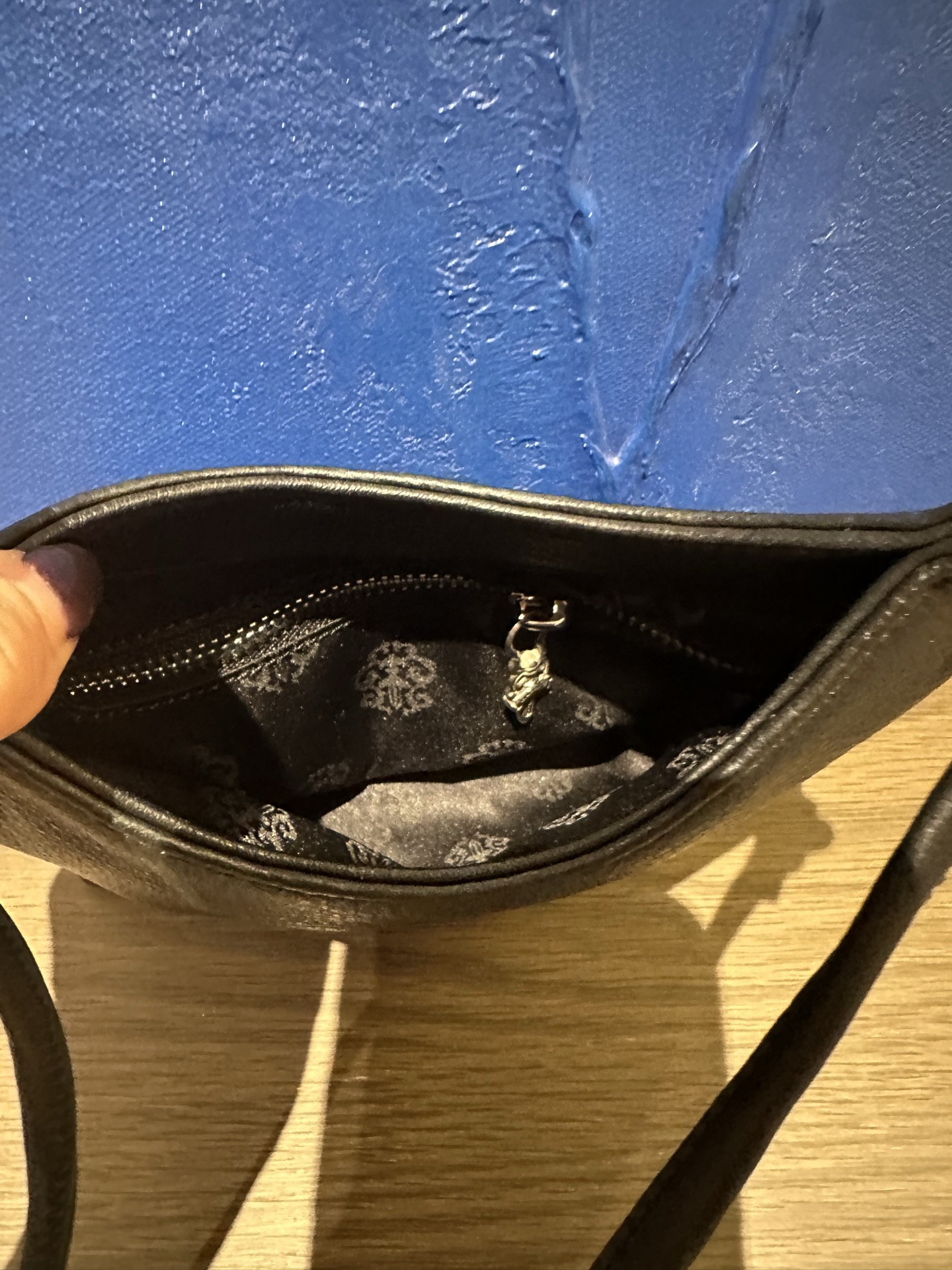 クロムハーツ ブラック レザー ラージ Hobo バッグ 詳細画像 3