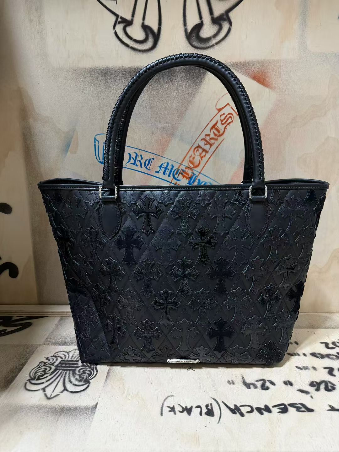 クロムハーツ ブラック クロス トート バッグ Monogram 画像 4