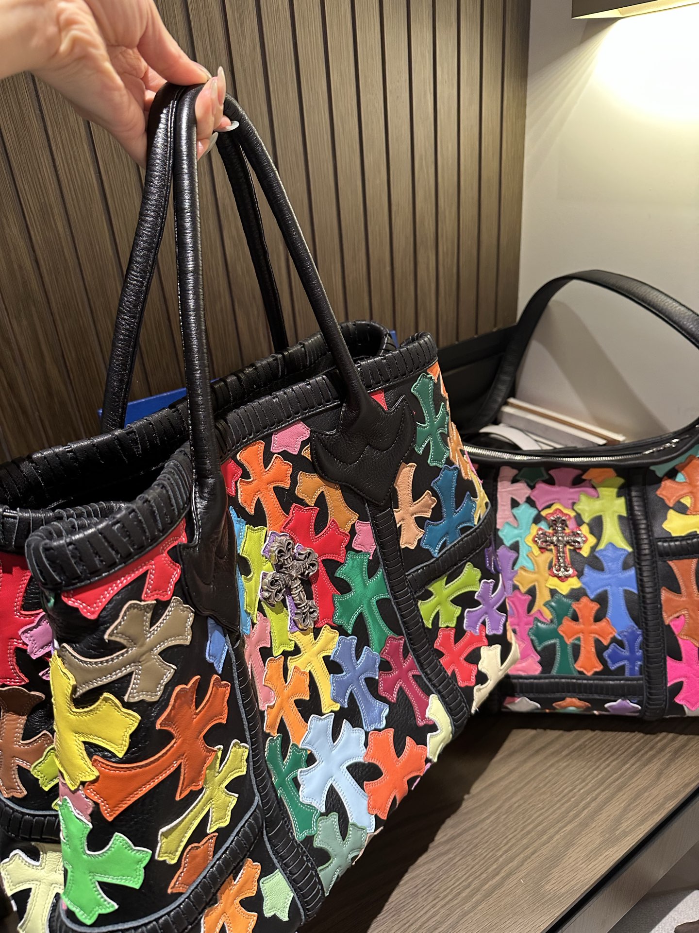 クロムハーツ マルチカラー クロス Patch Open トート バッグ 画像 4