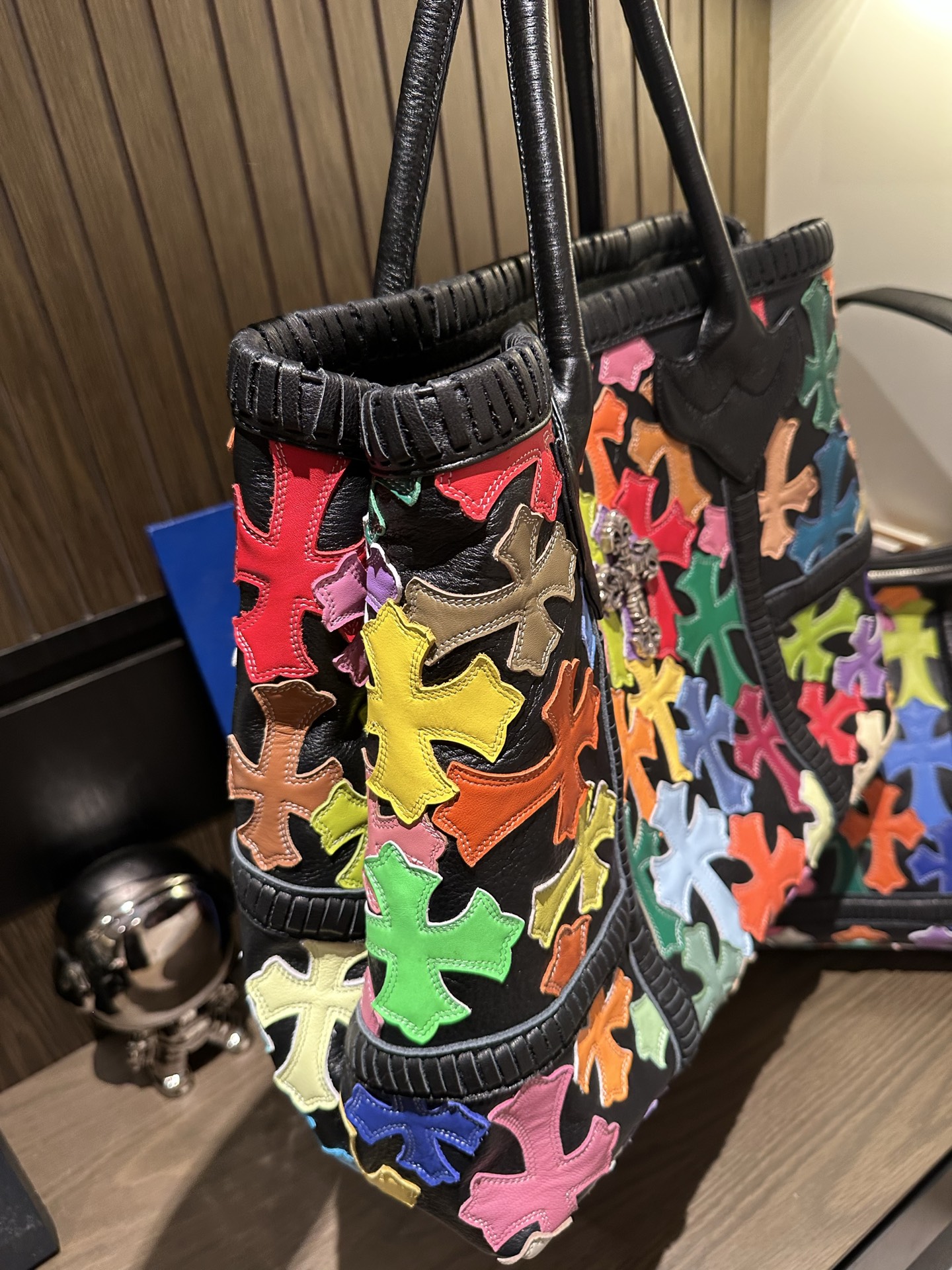 クロムハーツ マルチカラー クロス Patch Open トート バッグ 画像 5