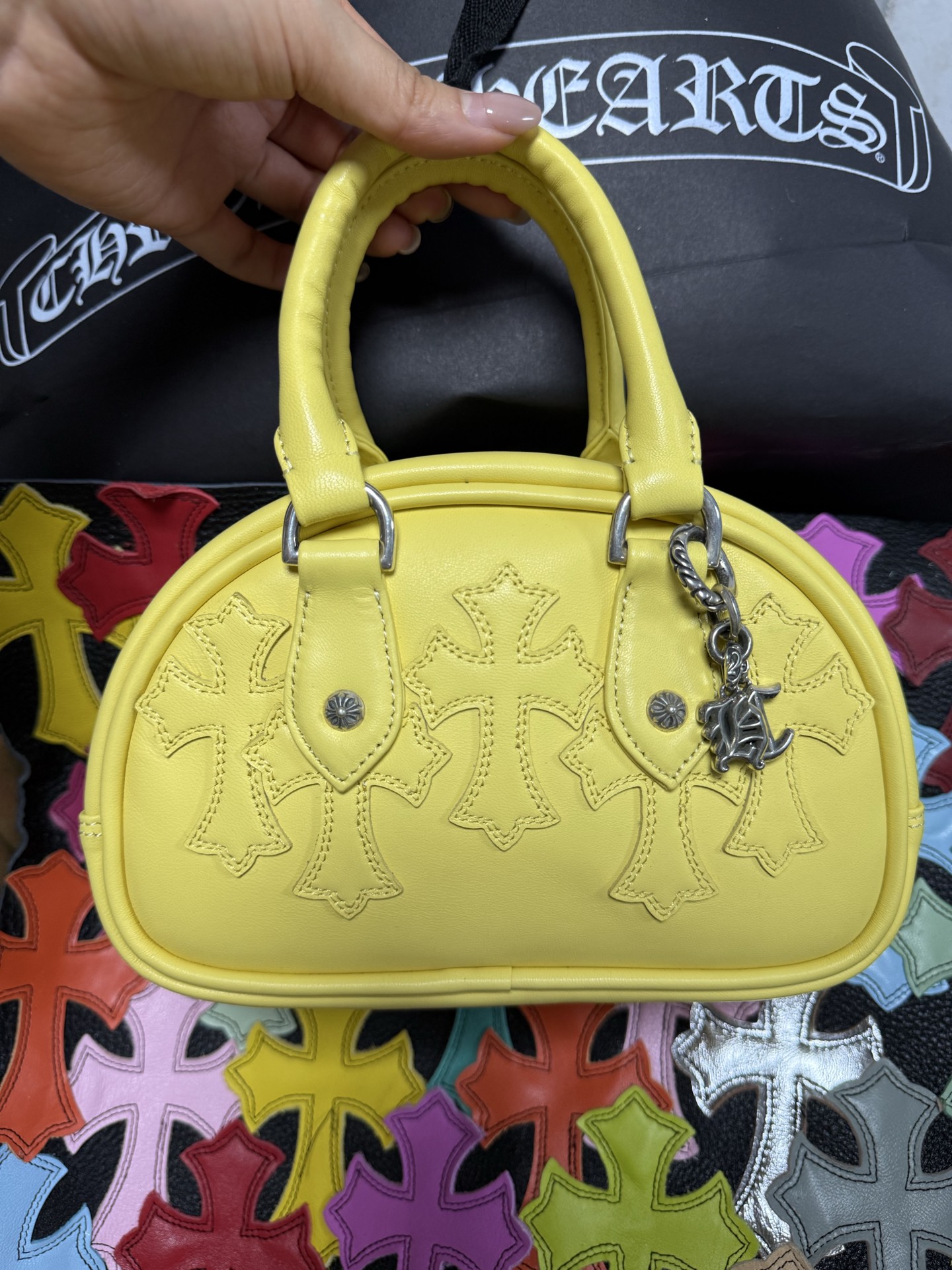 クロムハーツ ホワイト クロス Dome ミニ Handbag 詳細画像 3