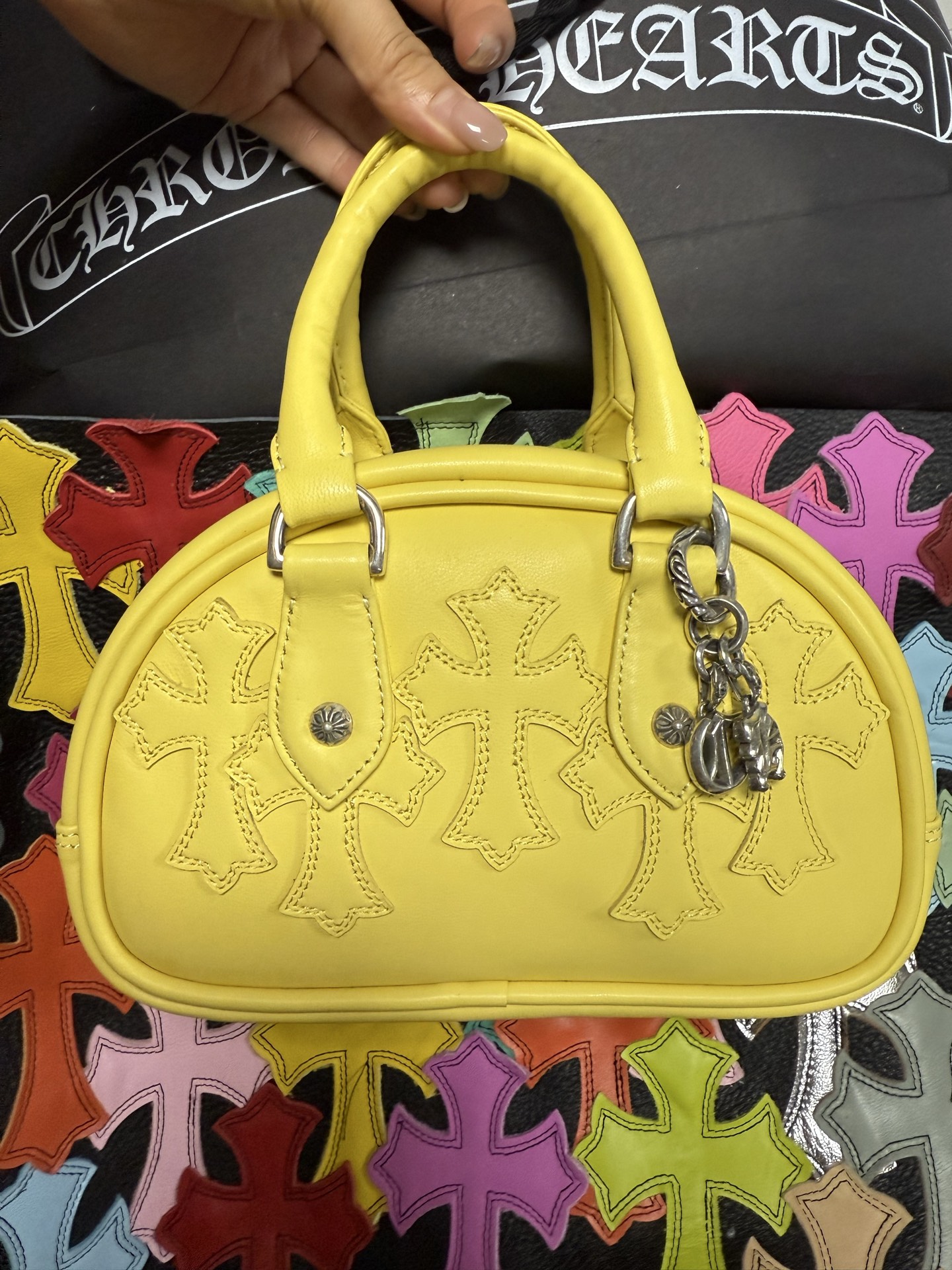 クロムハーツ ホワイト クロス Dome ミニ Handbag 画像 4