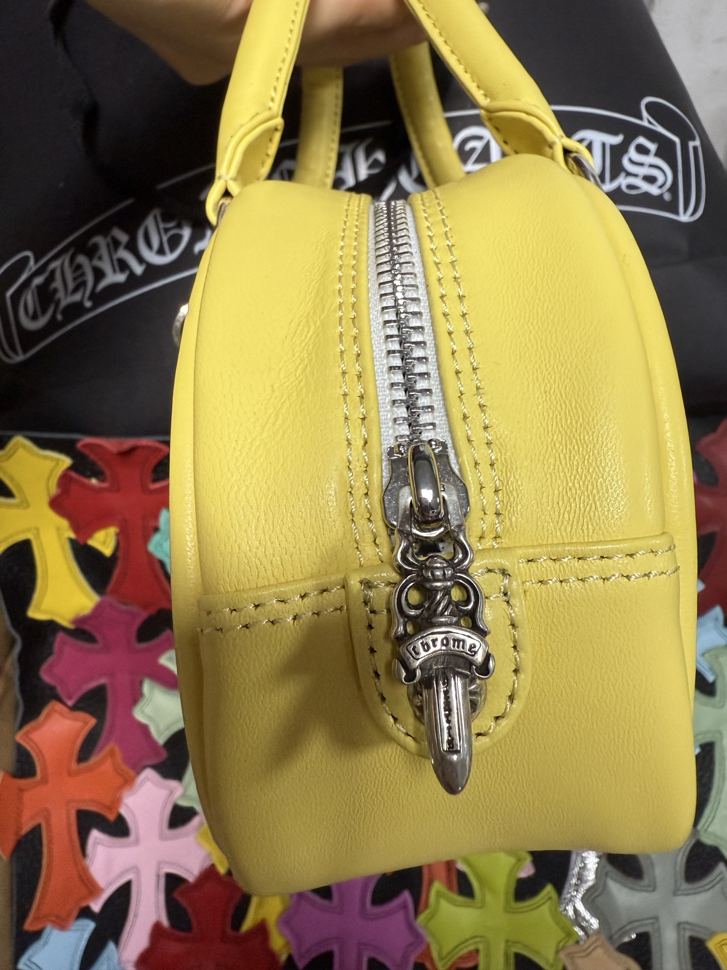 クロムハーツ ホワイト クロス Dome ミニ Handbag 画像 5