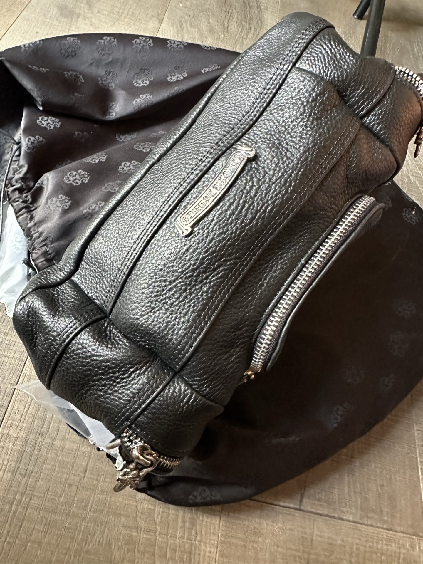 クロムハーツ ブラック レザー Barrel バックパック 画像 4