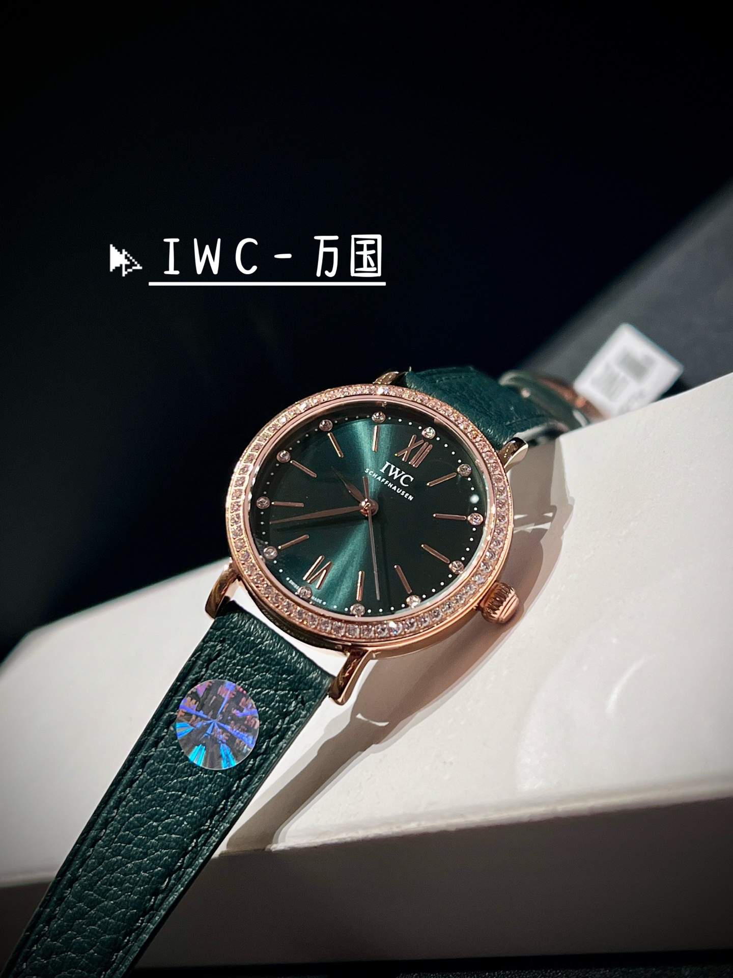 アイダブリューシー ポートフィノ ダイヤモンド ウォッチ ブラウンレザー 34mm 詳細画像 3