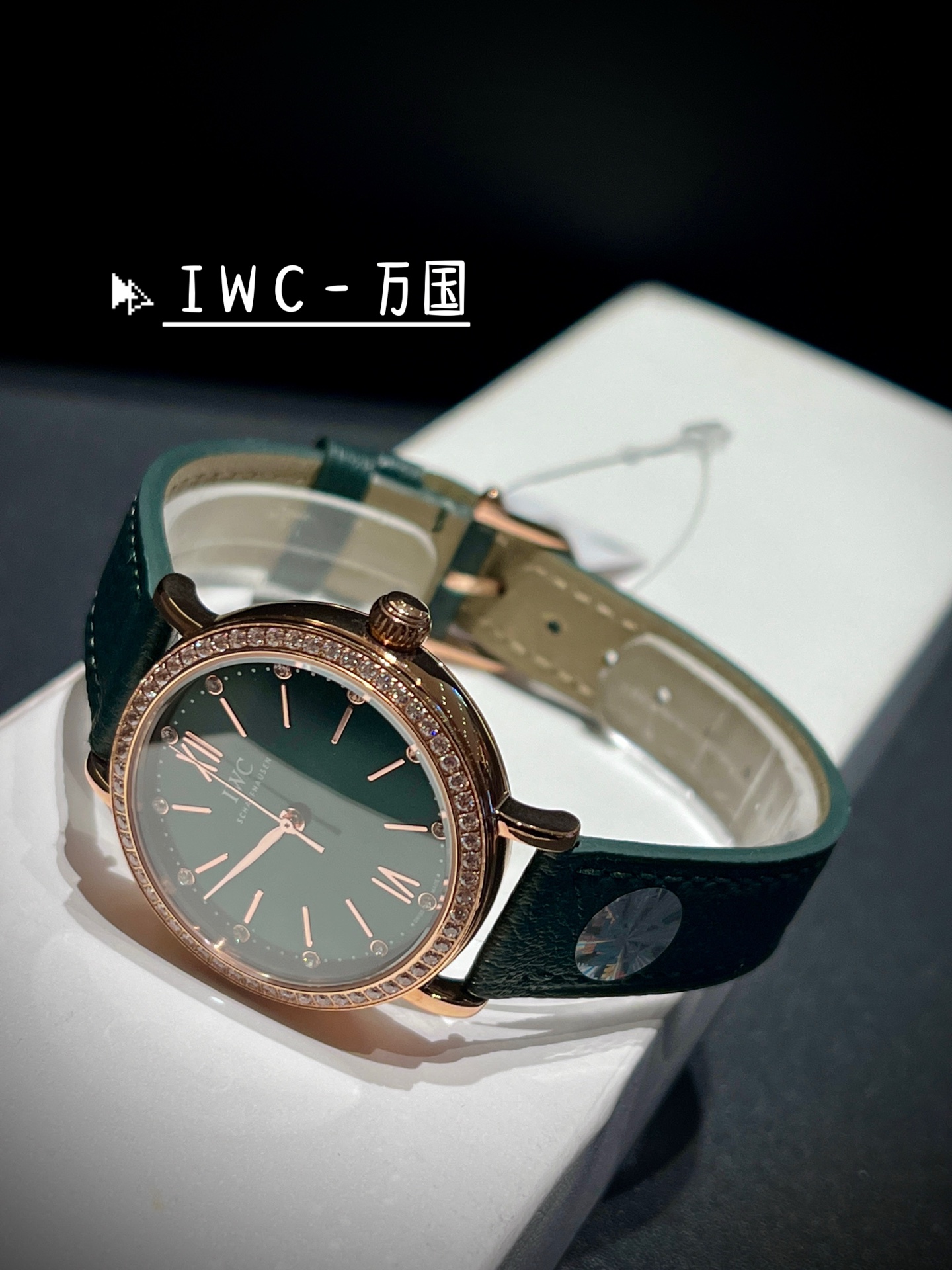 アイダブリューシー ポートフィノ ダイヤモンド ウォッチ ブラウンレザー 34mm 画像 5